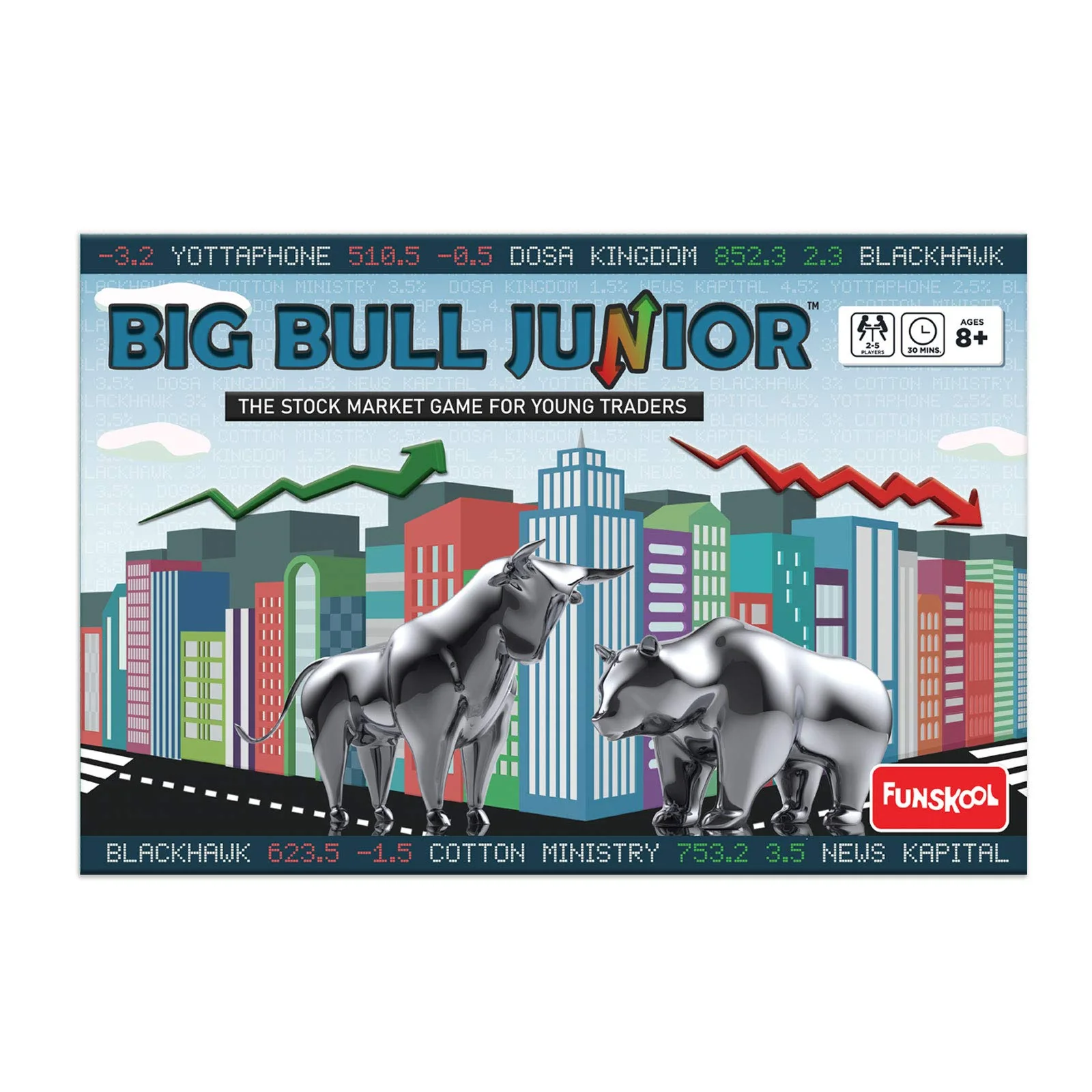 Funskool Games Stock Market and Trade Strategy for Young Traders, Kids and Family Big Bull Junior Board Game - Image 2