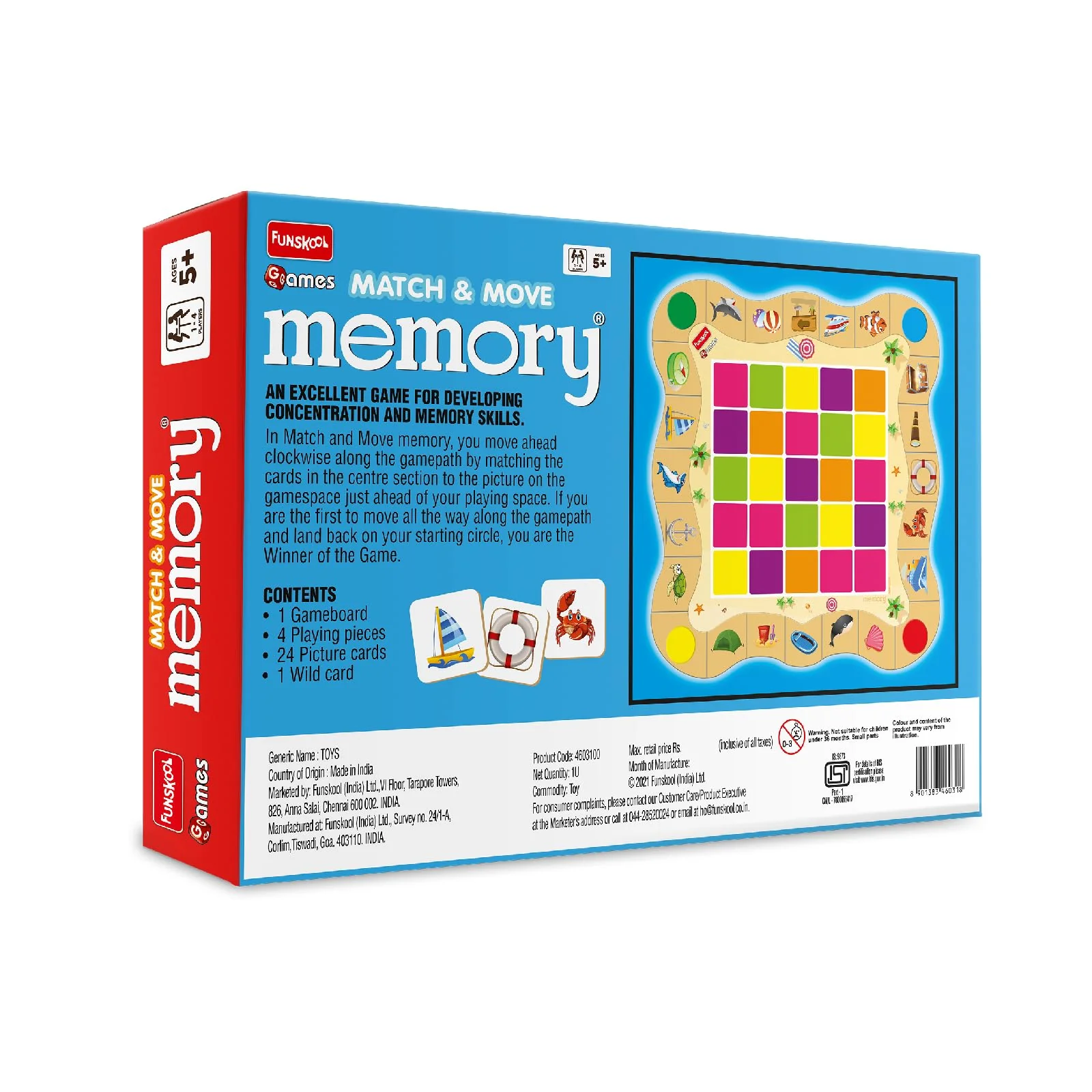 Funskool Match & Move Memory Board Strategy Game - Image 3