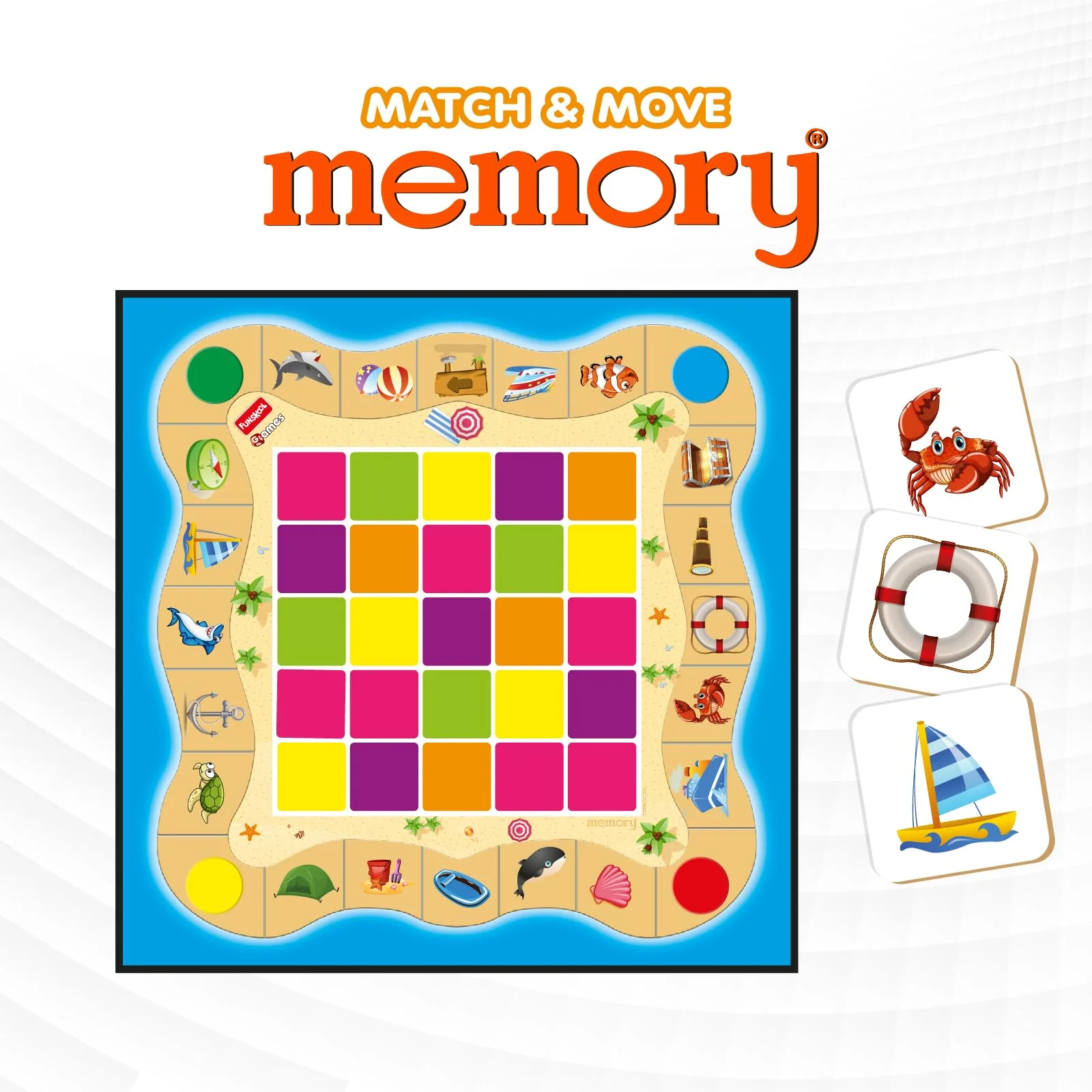 Funskool Match & Move Memory Board Strategy Game - Image 4