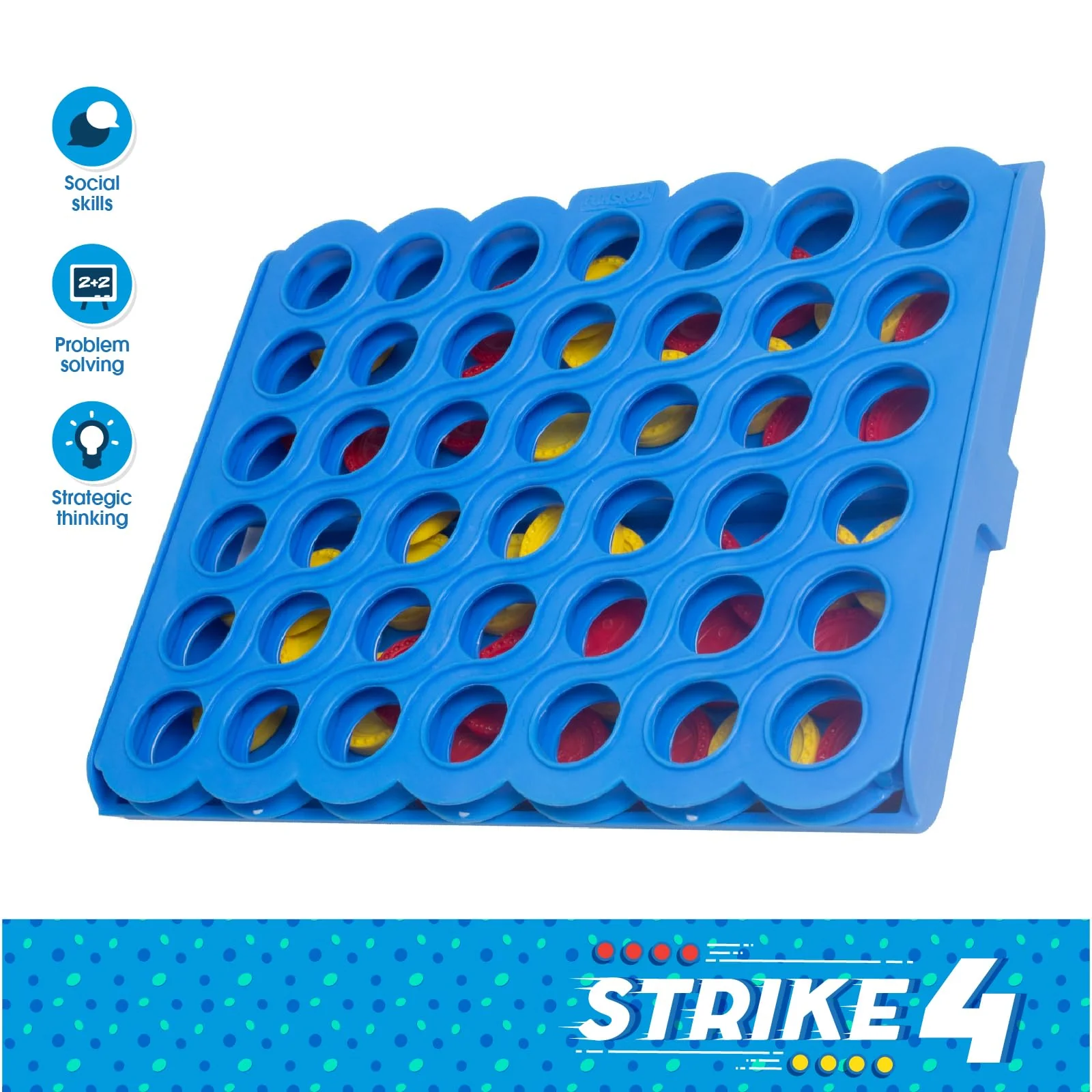 Funskool Strike 4 Classic Disc Dropping Strategy Game Board Game - Image 5