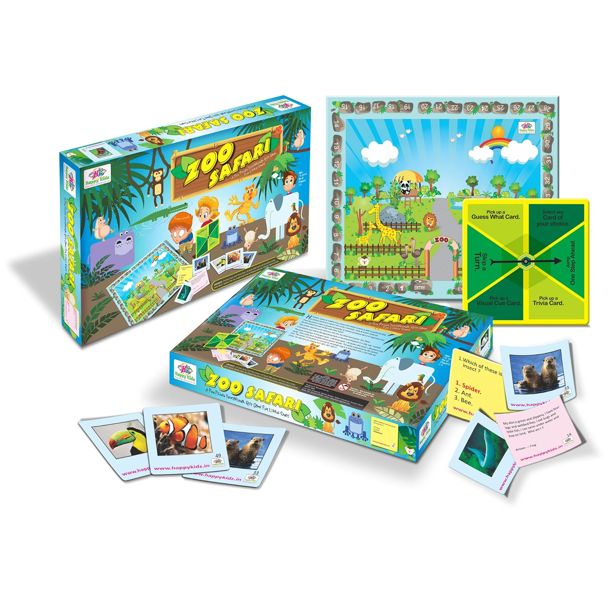 Happy Kidz Board Game Fun Board Game Zoo Safari Educational Games for Kids
