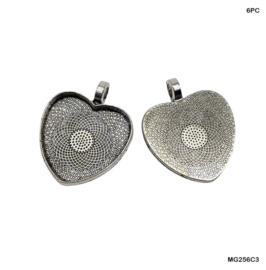 Heart Shape Gold Bezel Pendant 6  Pc's - Image 3