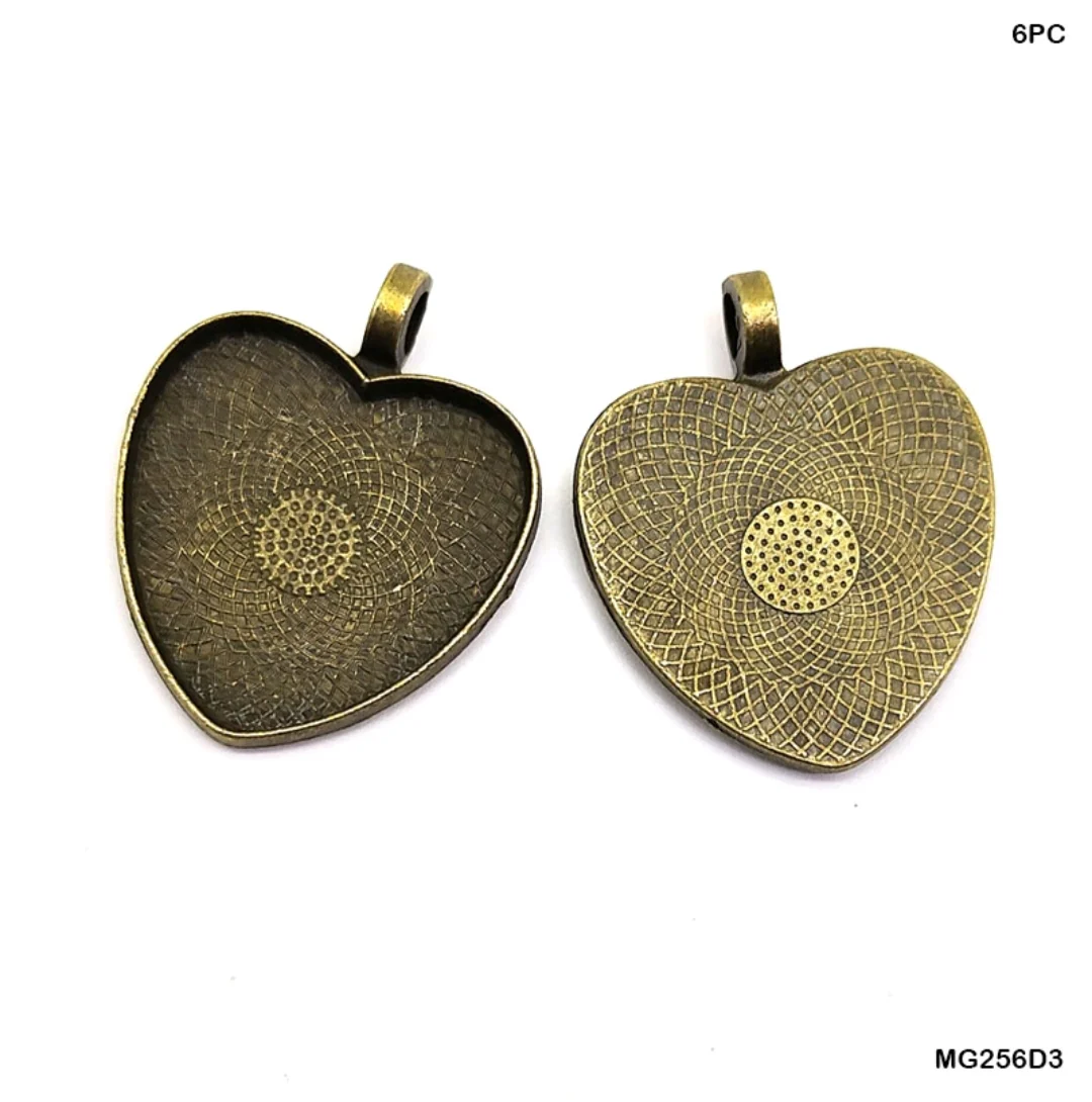 Heart Shape Gold Bezel Pendant 6  Pc's - Image 4