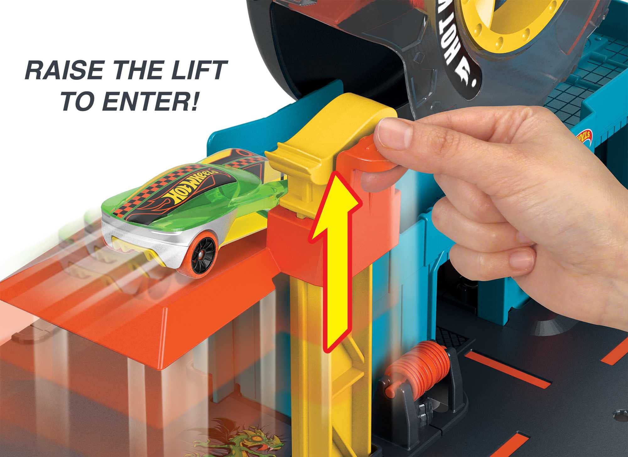 Hot Wheels City Super Twist Tire Shop Playset and Car - Image 3