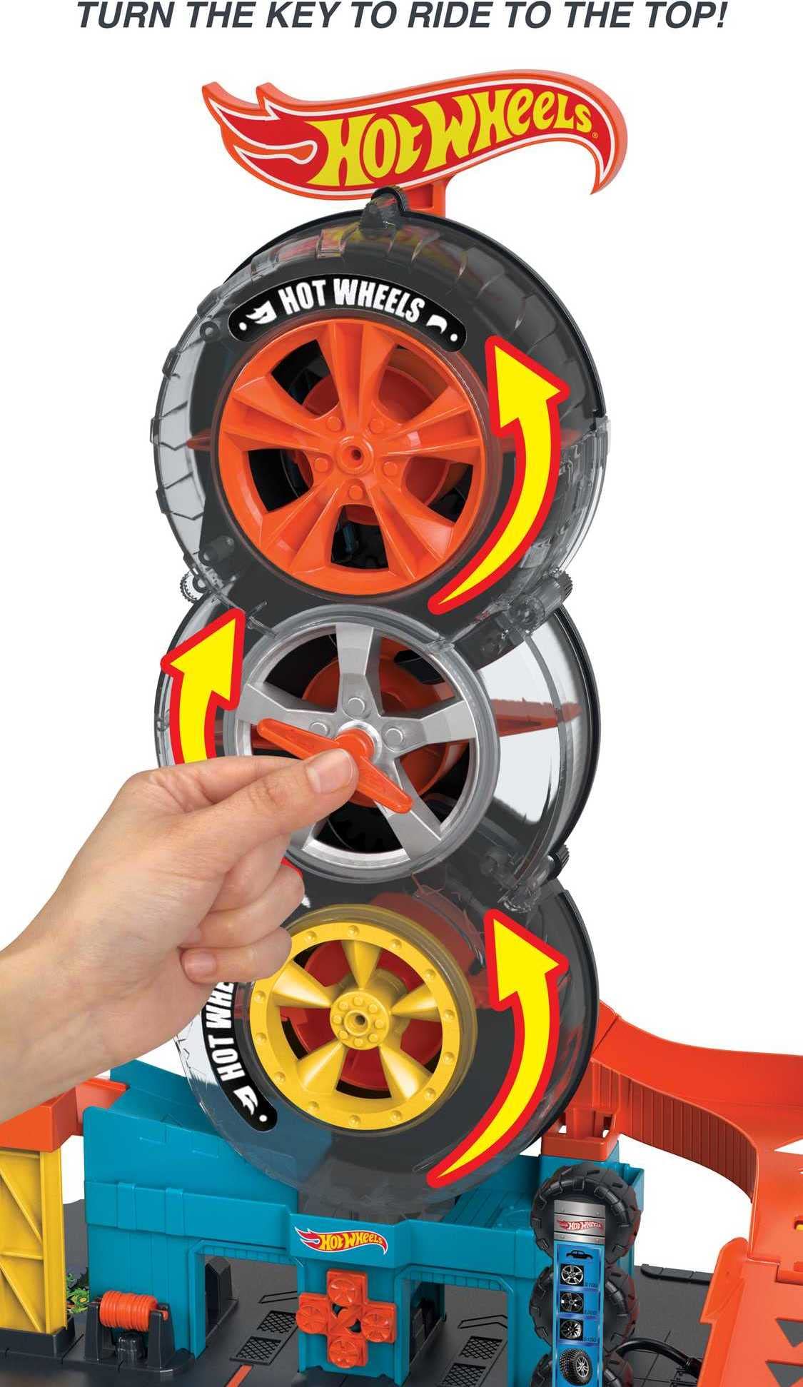 Hot Wheels City Super Twist Tire Shop Playset and Car - Image 4
