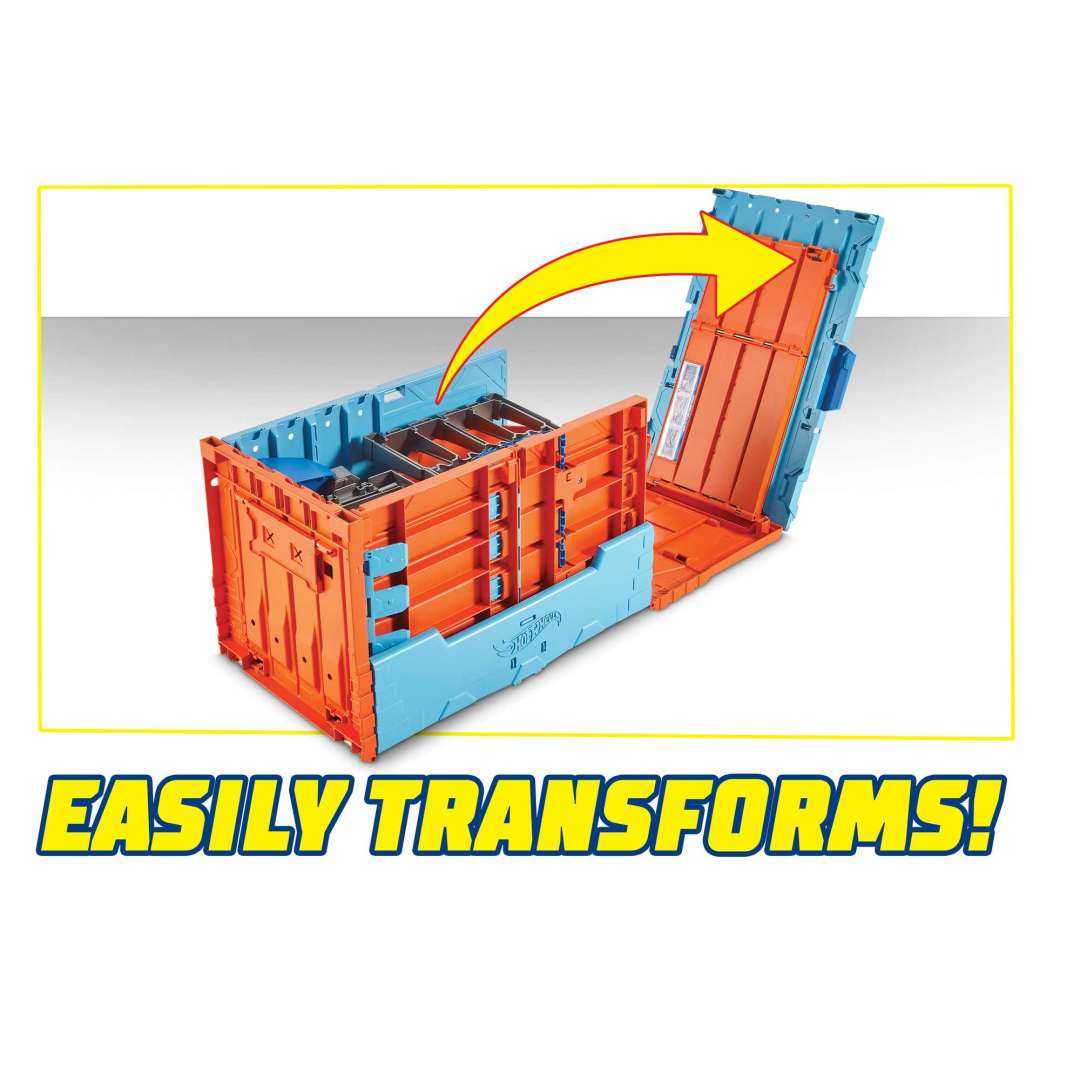 Hot Wheels Race Crate With 3 Stunts in 1 Set Portable Easy Storage Ages 6 To 10 - Image 3