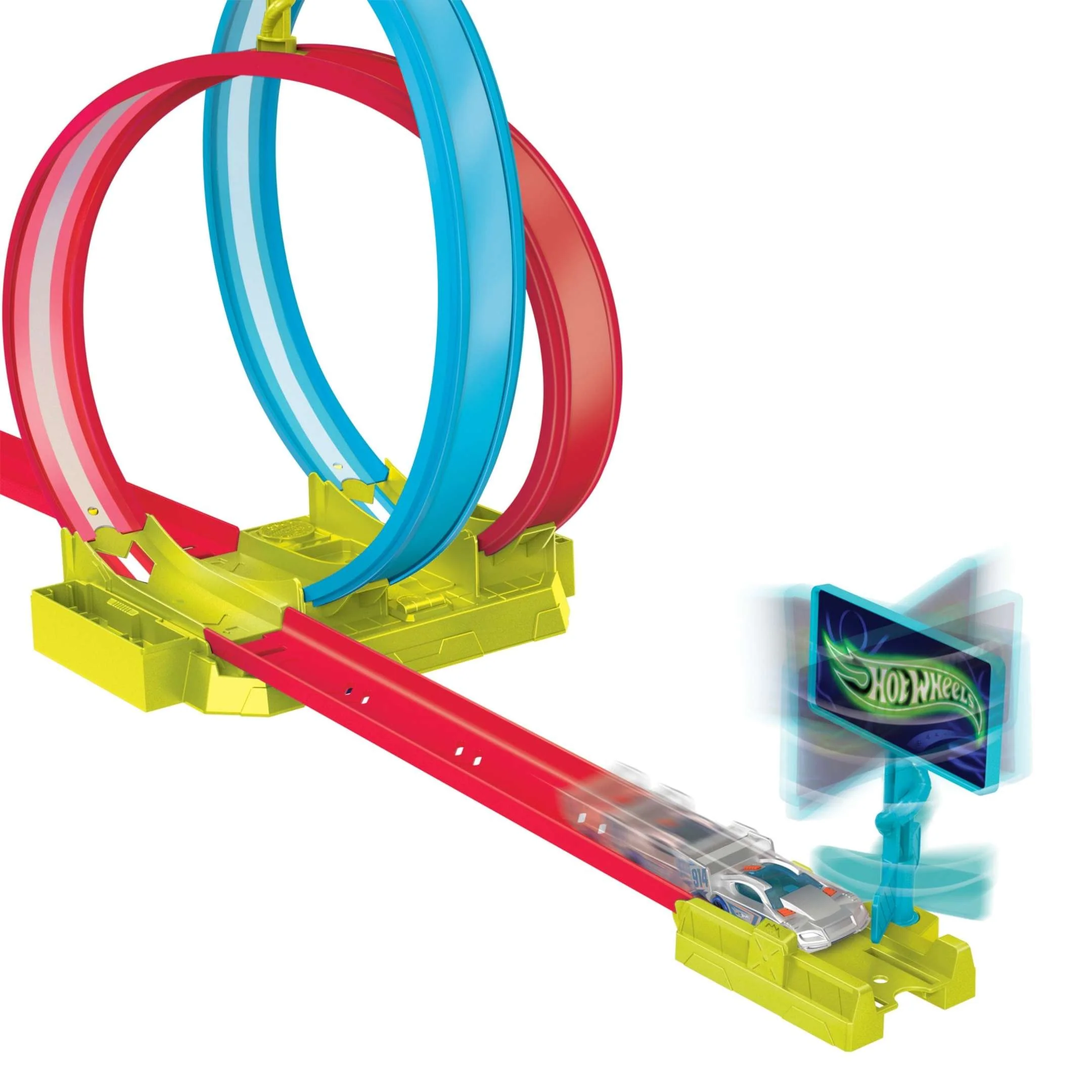 Hot Wheels Track Set Neon Speeders Laser Stunt Slamway - Image 3