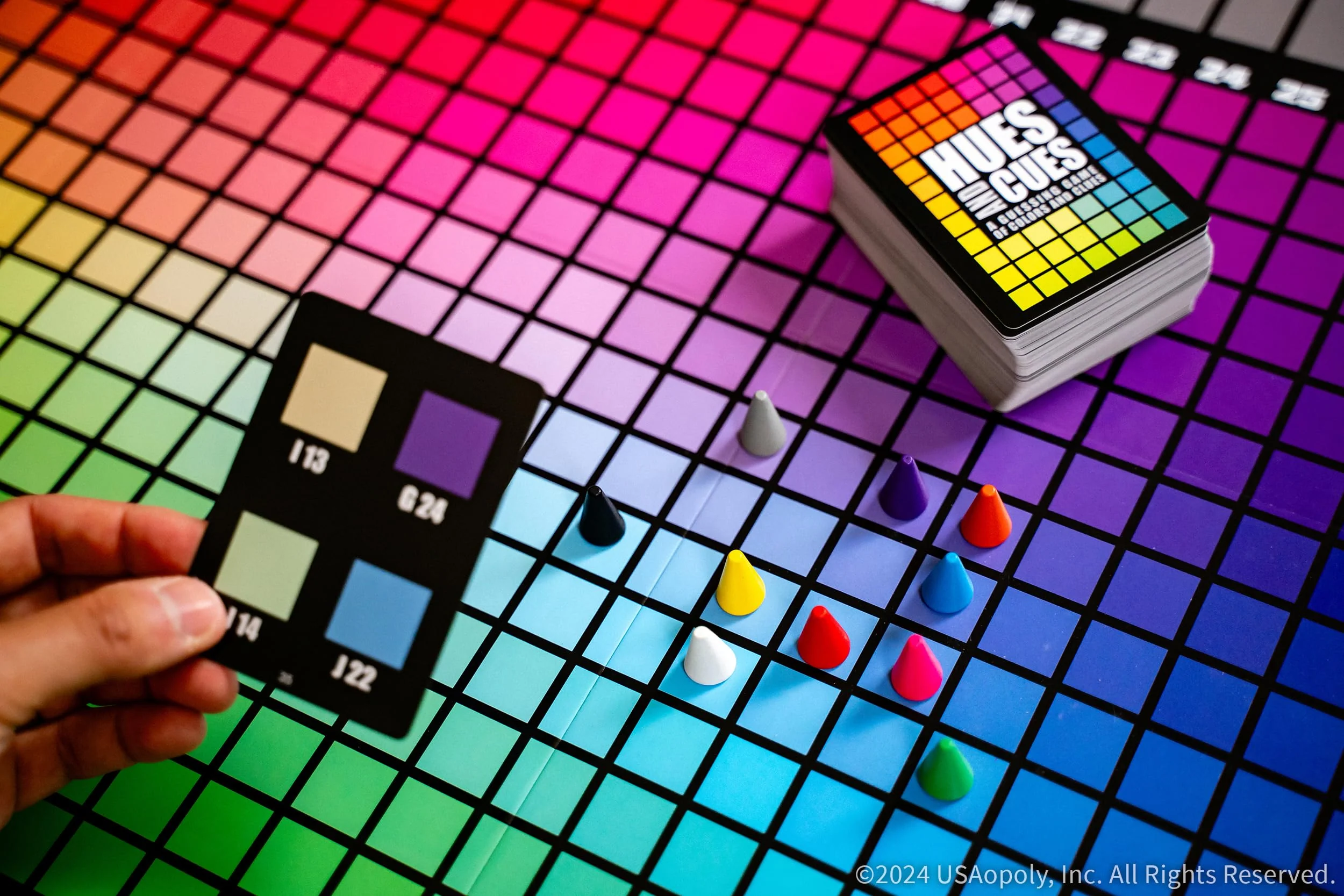 Hues and Cue - Vibrant Color Guessing Board Game for 3-10 Players Ages 8+ Connect Clues and Guess from 480 Color Squares - Image 3