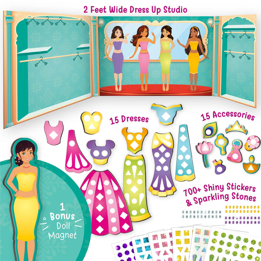 Imagimake DIY Magnetic Dress-Up Indian Princess - Image 3