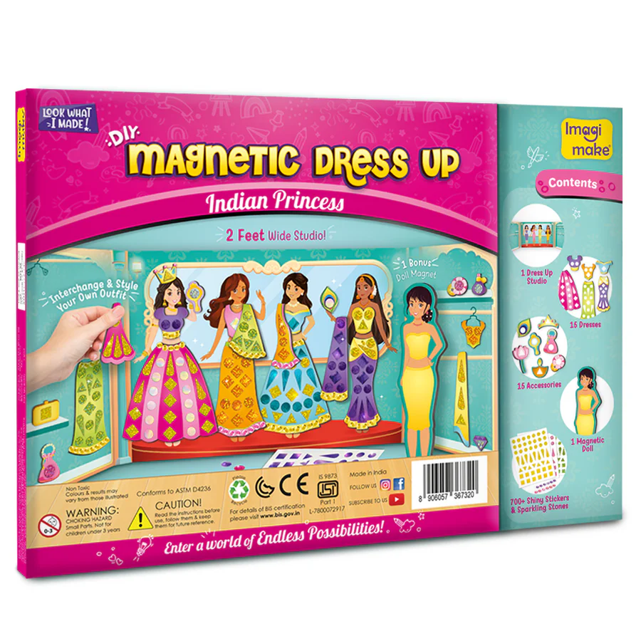 Imagimake DIY Magnetic Dress-Up Indian Princess - Image 9