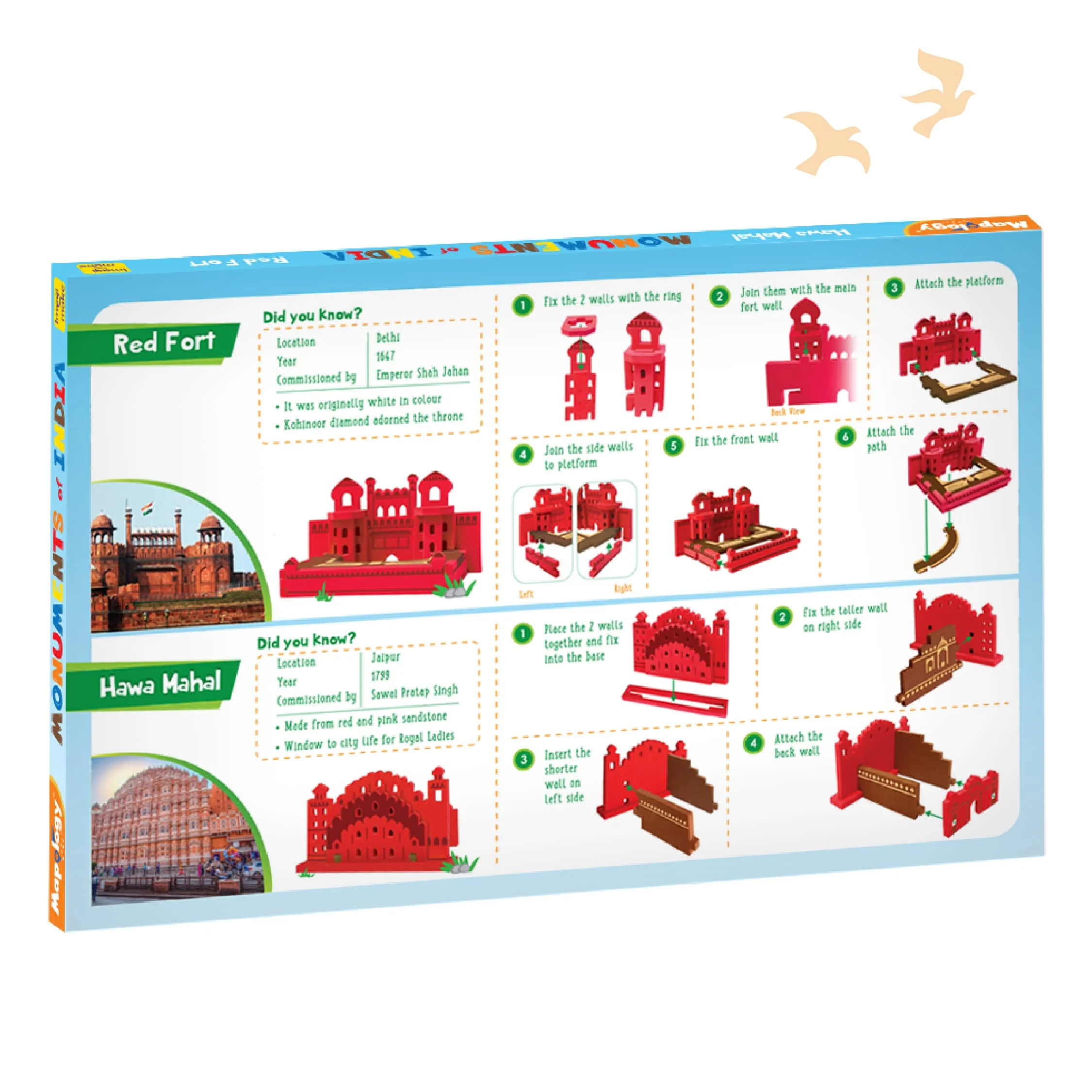 Imagimake Eva Foam Mapology Monuments Of India - Red Fort & Hawa Mahal - Construction Set - Educational Toy - Image 4