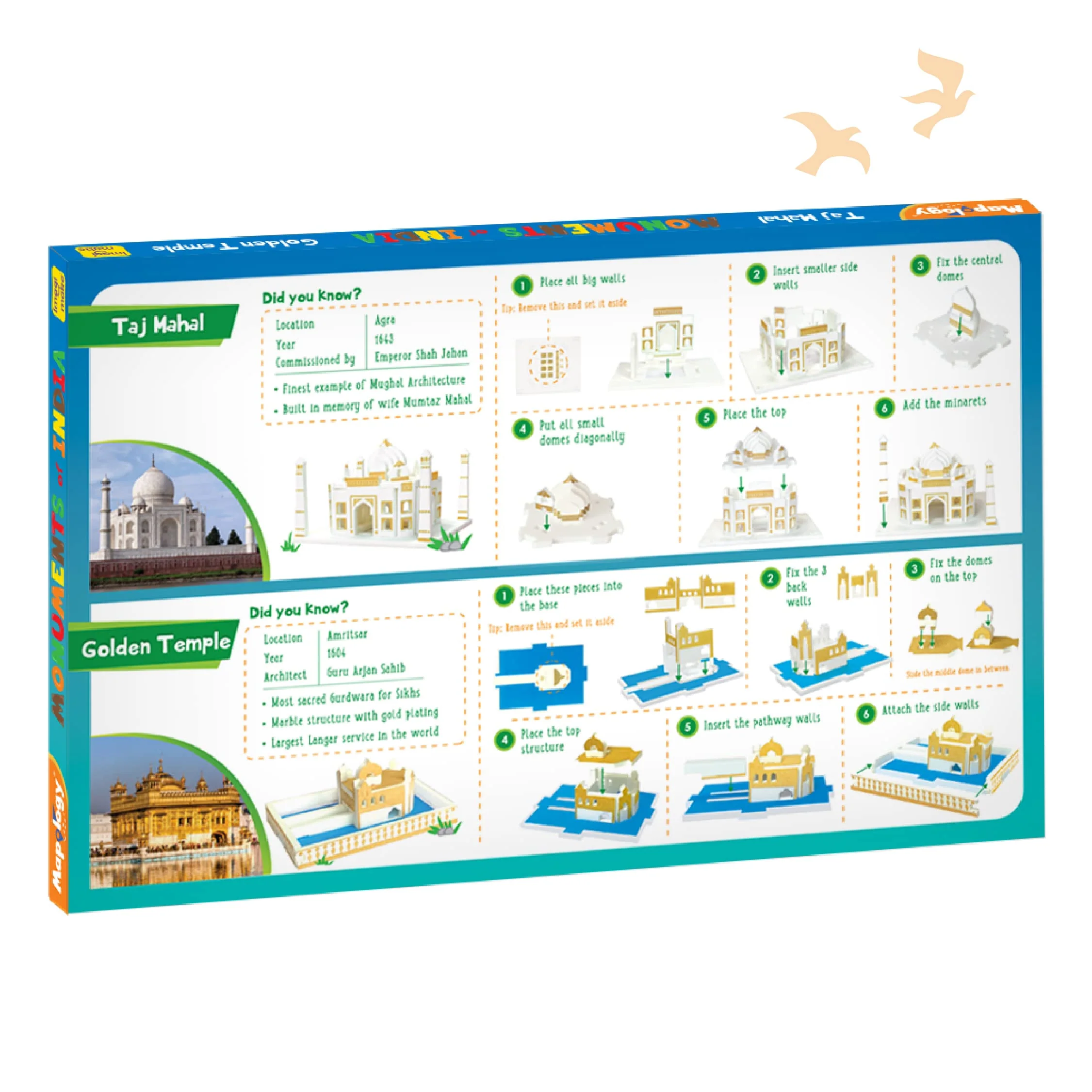 Imagimake Eva Foam Mapology Monuments Of India - Taj Mahal & Golden Temple - Construction Set - Educational Toy - Image 4