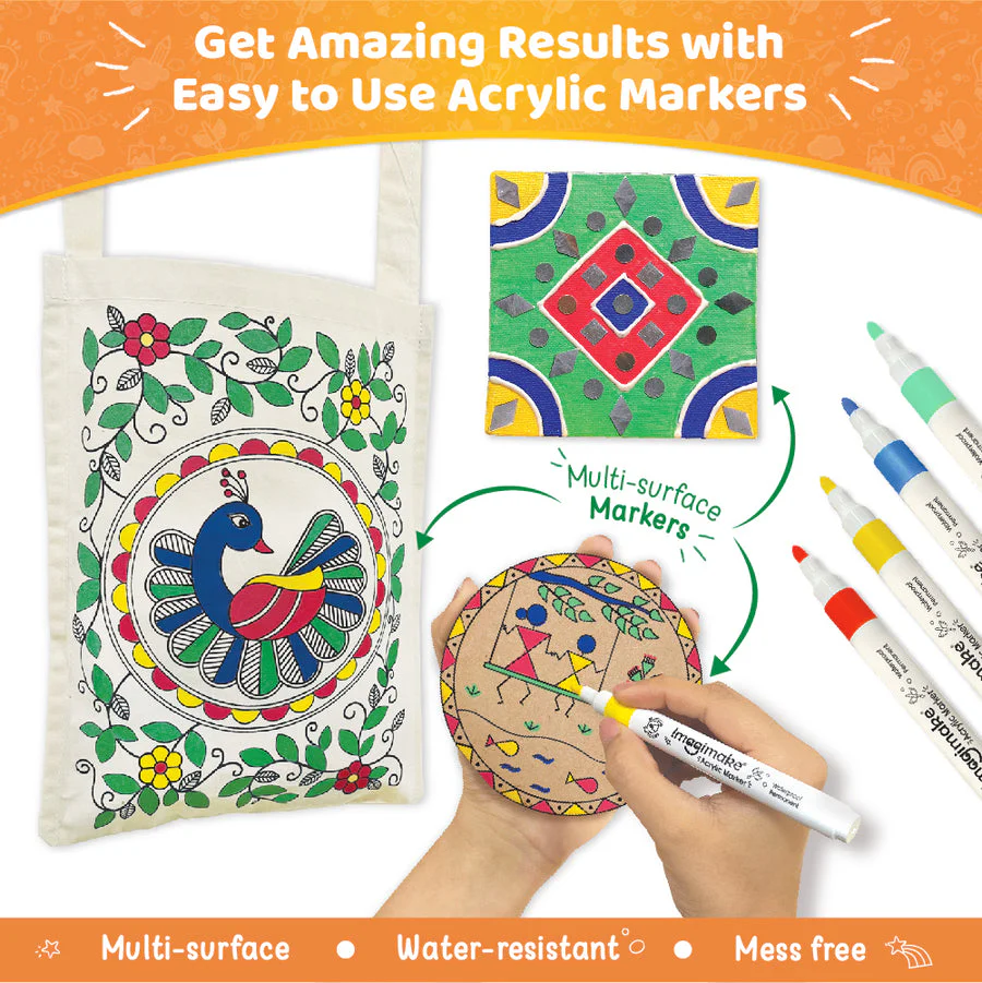 Imagimake Learn Indian Art Forms Arts and Craft DIY Kit - Image 4