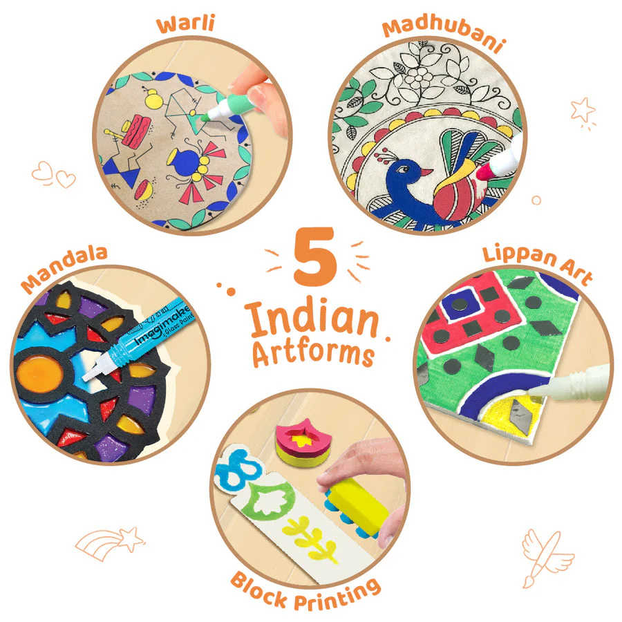 Imagimake Learn Indian Art Forms Arts and Craft DIY Kit - Image 8
