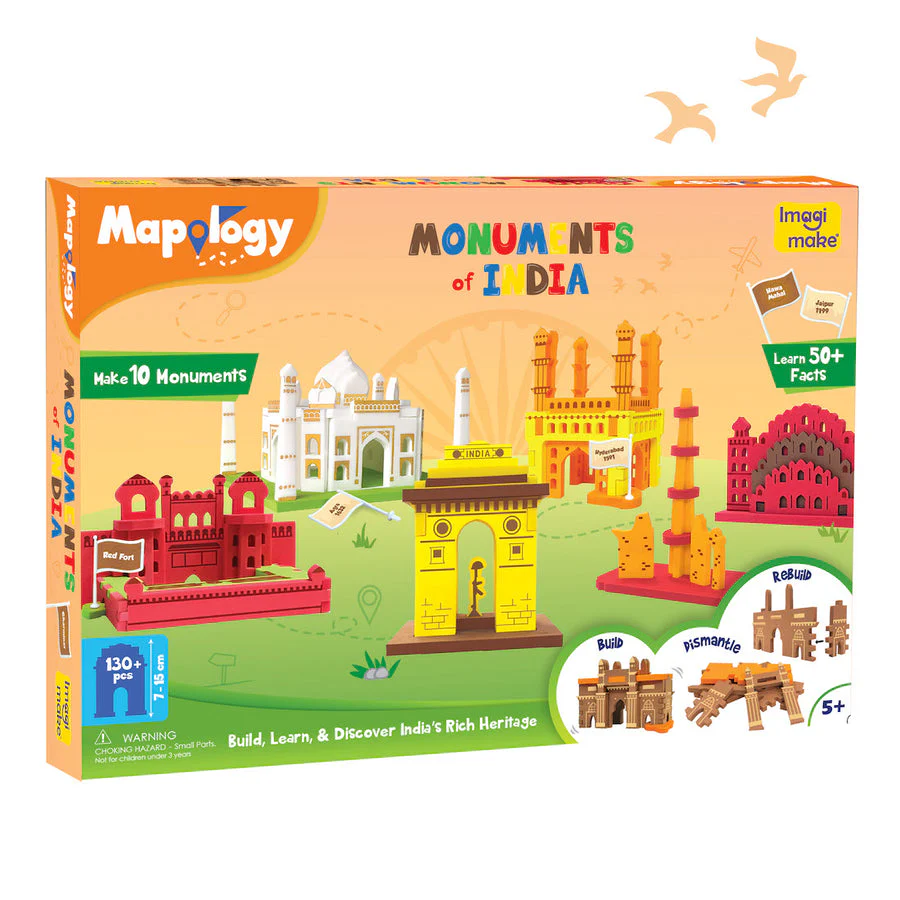 Imagimake Mapology Monuments of India - Construction Set - Make 10 Monuments - Educational Toy for Boys & Girls Above 5 Years (Multicolour) (10 Pieces) - Image 3