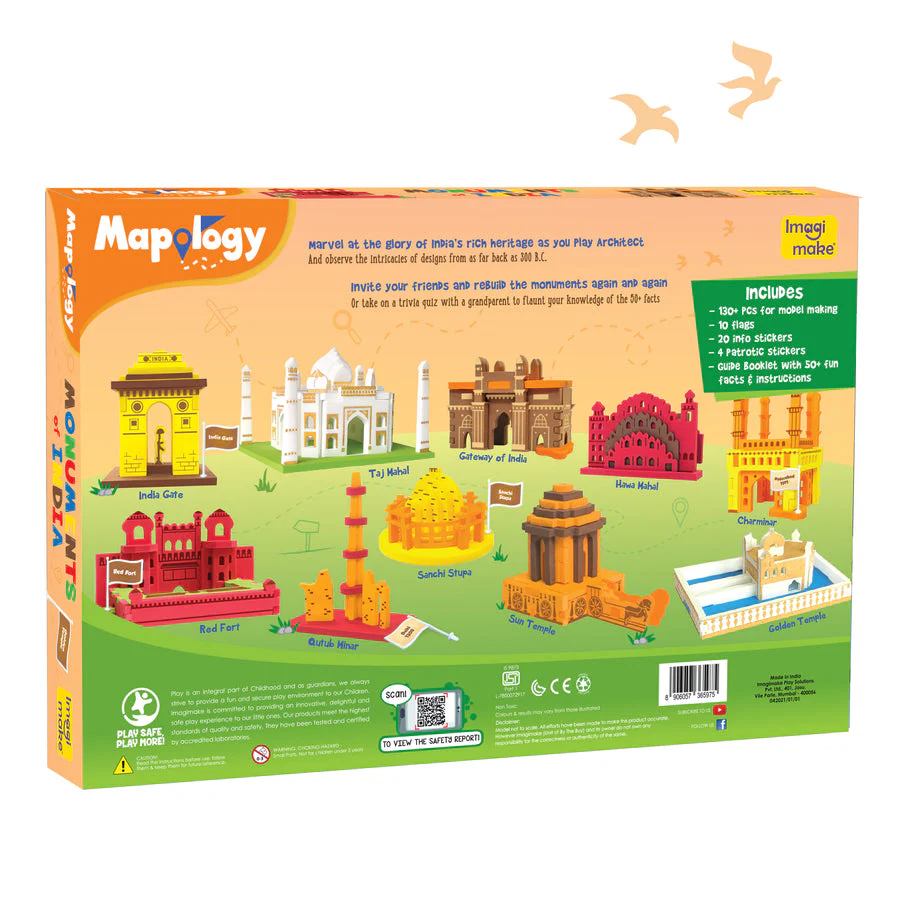 Imagimake Mapology Monuments of India - Construction Set - Make 10 Monuments - Educational Toy for Boys & Girls Above 5 Years (Multicolour) (10 Pieces) - Image 5