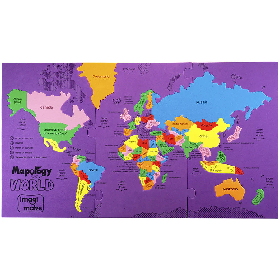 Imagimake: Mapology World- World Map and Its Countries- Learning Aid & Educational Toy- Jigsaw Puzzle- for Kids Age 4 and Above (Mapology World) - Image 3