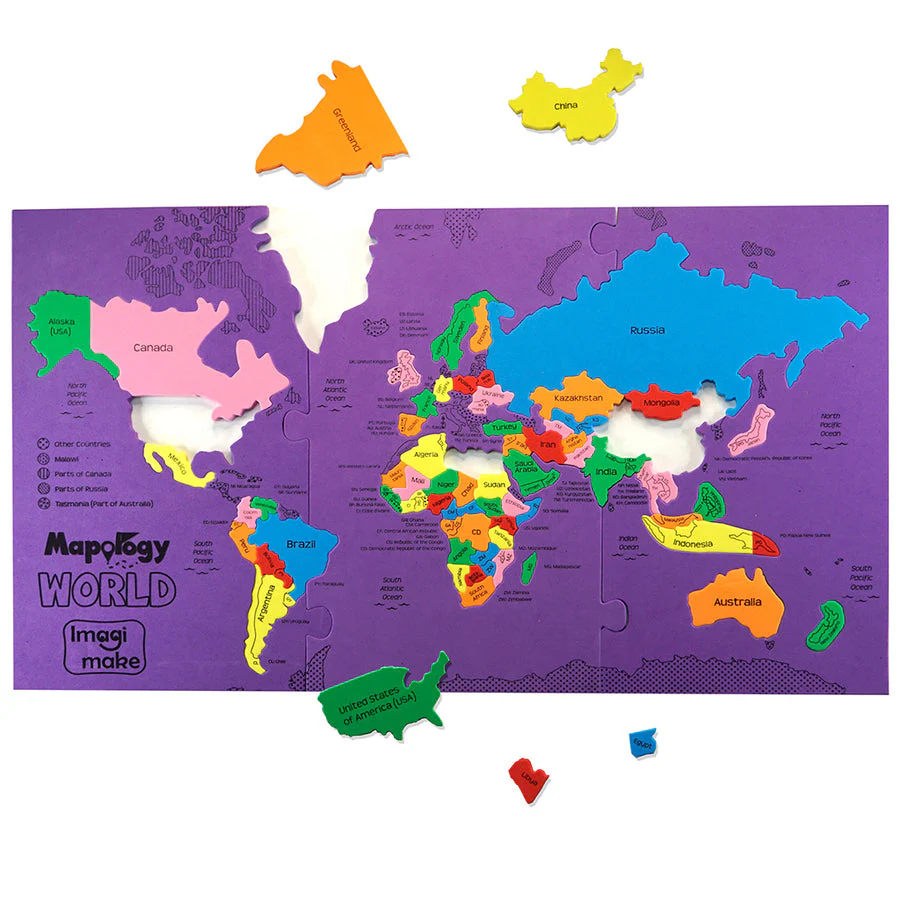 Imagimake: Mapology World- World Map and Its Countries- Learning Aid & Educational Toy- Jigsaw Puzzle- for Kids Age 4 and Above (Mapology World) - Image 5