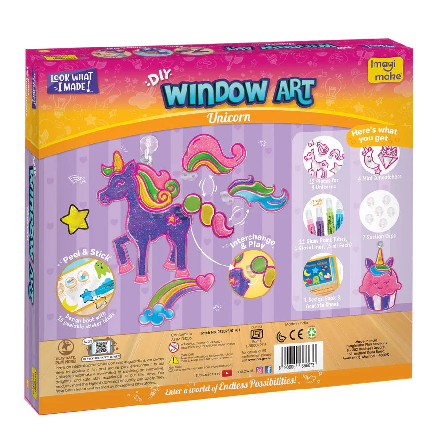 Imagimake Unicorn-Themed Window Art Craft Kit: Glass Painting Set - Image 7