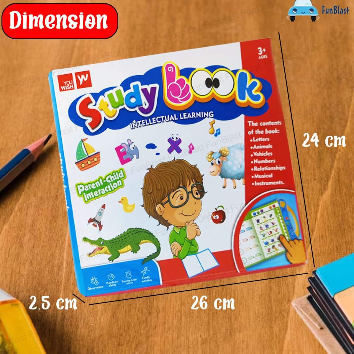 Intelligence Book | Interactive Book -Musical English Educational Phonetic Learning Book for 3 + Year Kids|Toddlers|Educational ABC and 123 E-Learning Kids Electronic Activity Notebook - Image 2