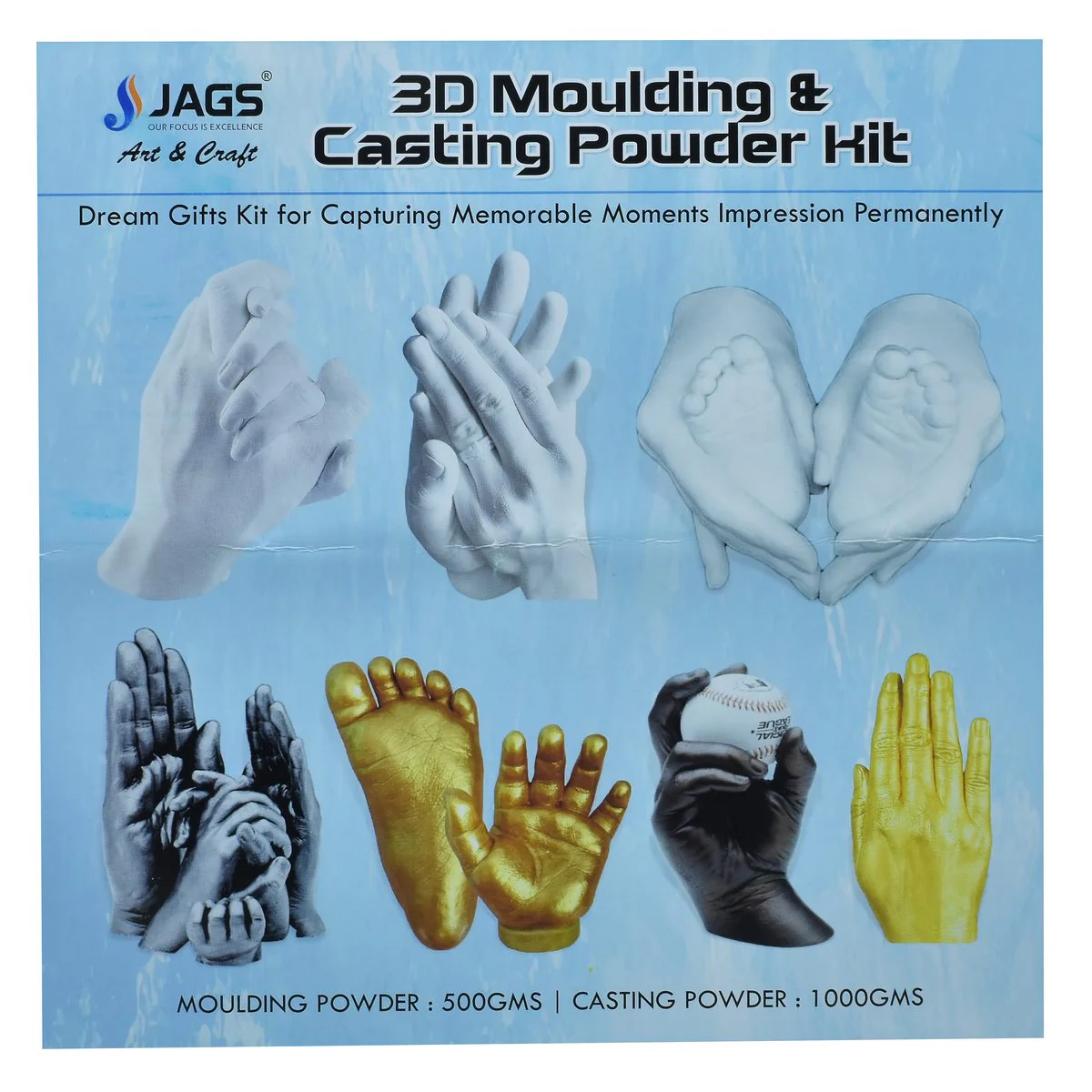 Jags 3D Moulding & Casting Powder Kit 1500 Grams For Couple Hands - Image 2