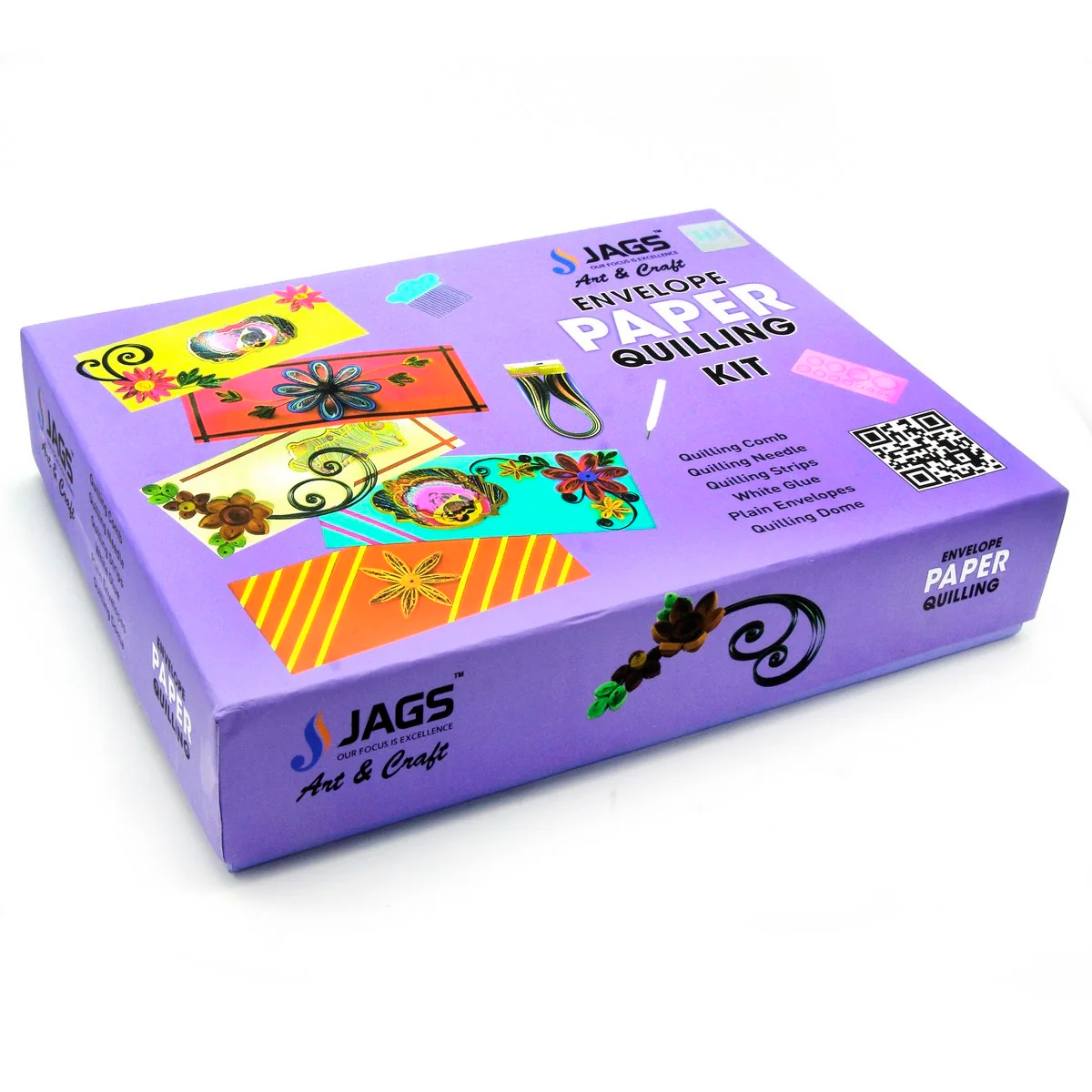 Jags Envelope Paper Quilling Kit Quilling Strips Comb Needle Dome Glue And More - Image 2