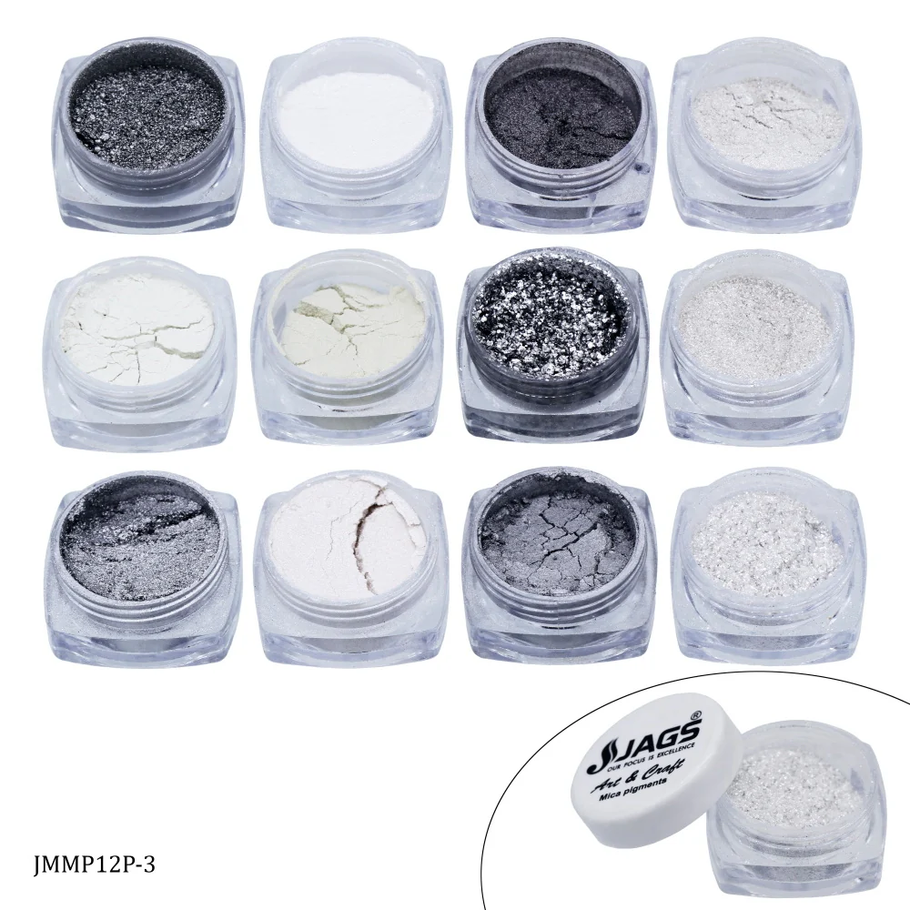Jags Mica Powder Silver Pack of 12 Each Shades - Image 2