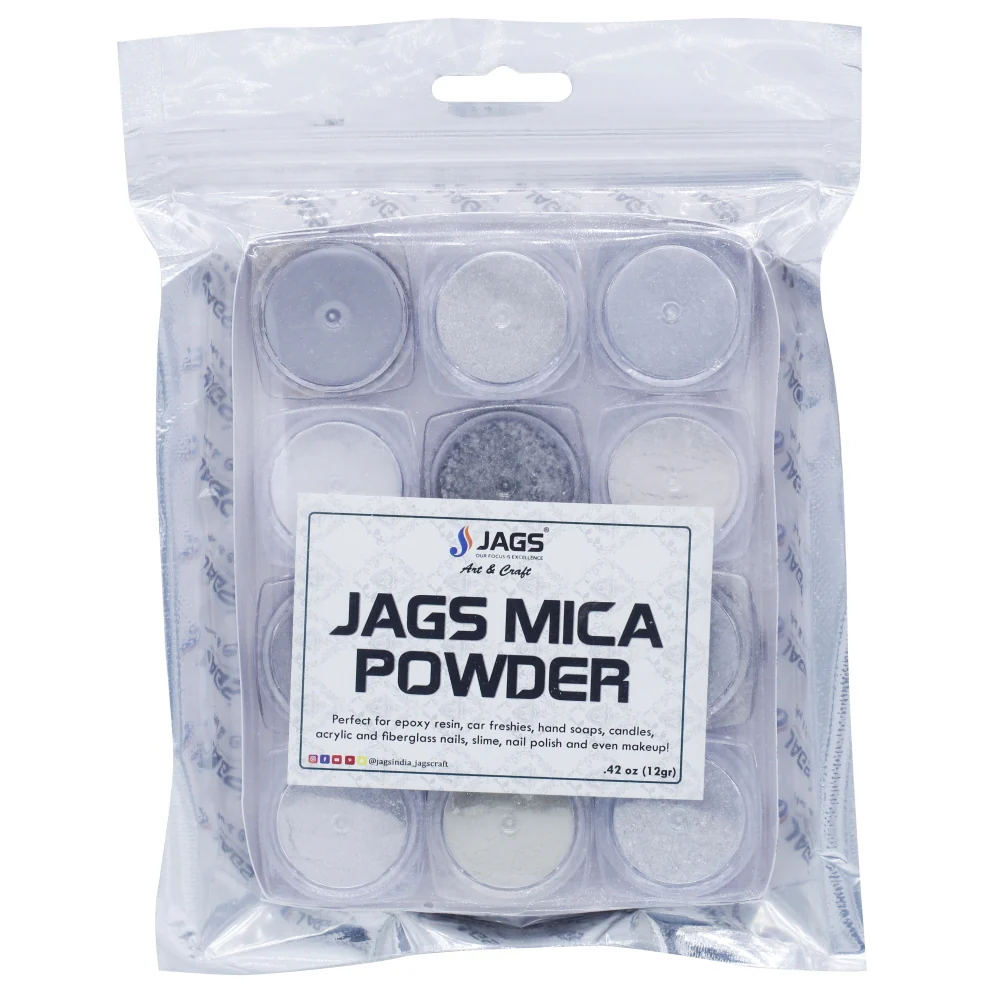 Jags Mica Powder Silver Pack of 12 Each Shades - Image 4