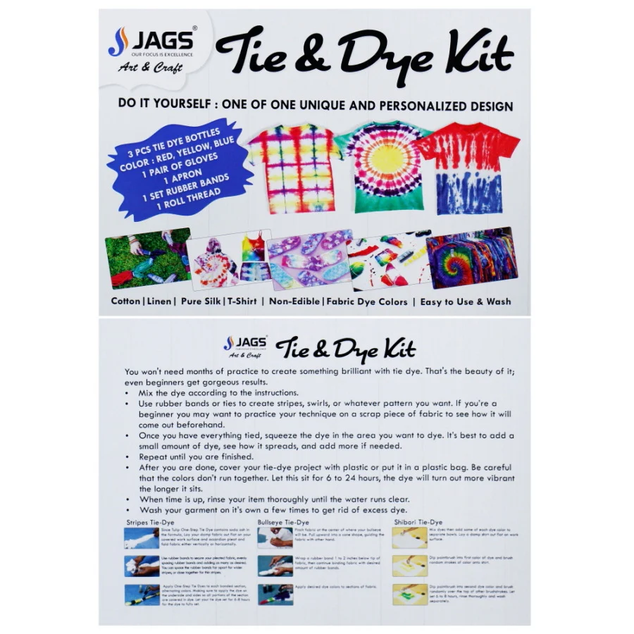 Jags Tie And Dye Kit | Pack Of 3 Tie Dye Refill Bottles - Image 2