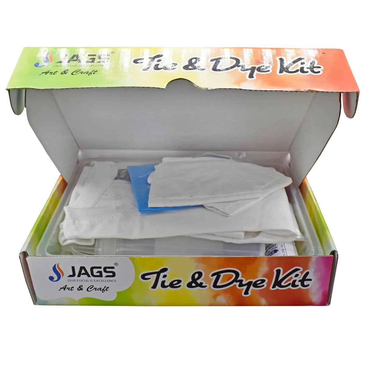 Jags Tie & Dye Kit (Pack of 3 Colors) 1 Eco Fluorescent Yellow Green UV Glow - 50 ml - 2 Mask and 1 T shirt Free - Image 3