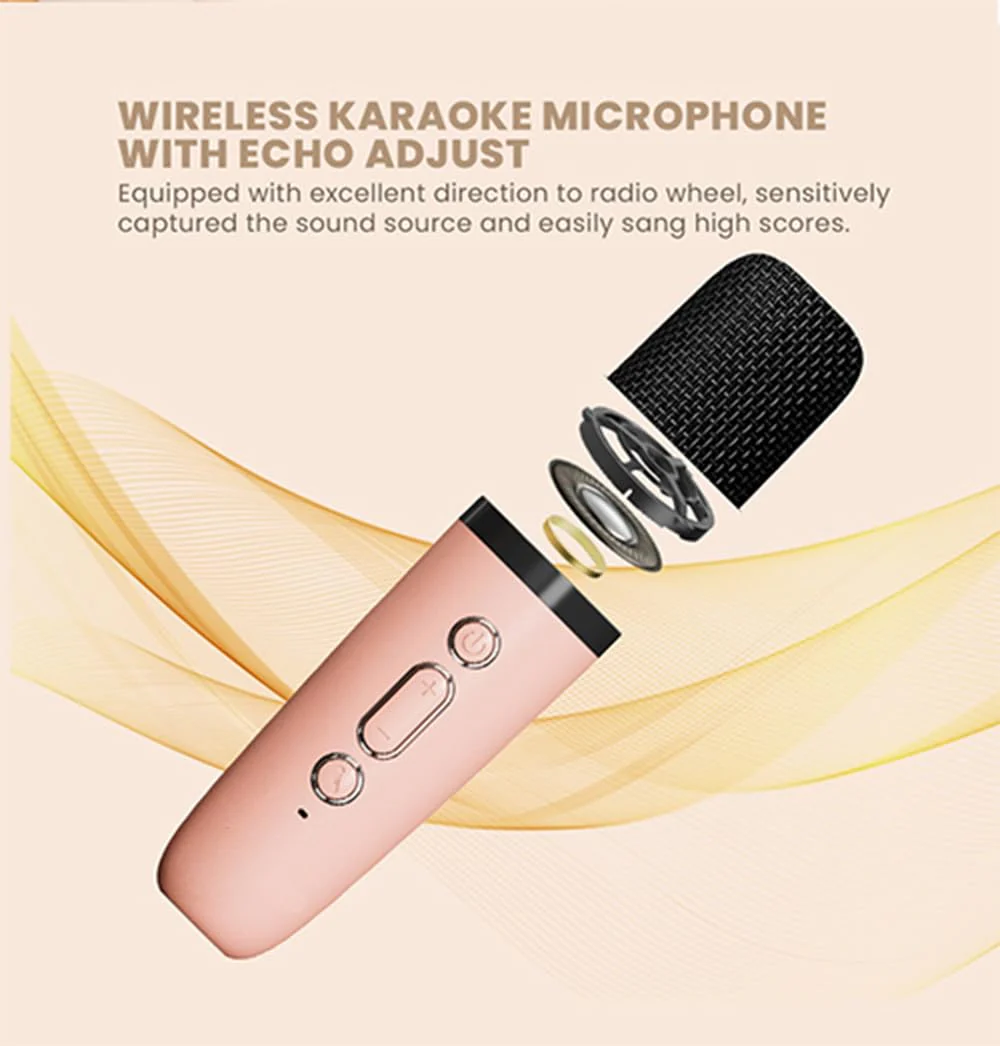 K12 Wireless Karaoke Dual mic with Speaker Bluetooth: Bluetooth-Enabled Wireless Karaoke Mic Speaker with Multiple Compatibility Modes, RGB Lighting, and Party POP Bluetooth Blue - Image 2