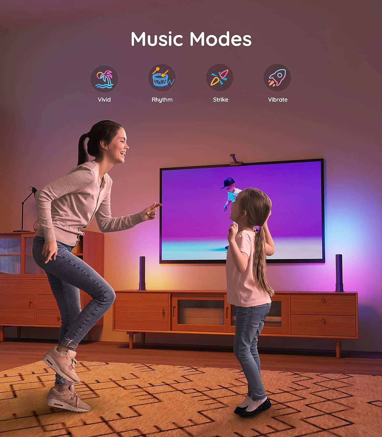 K12 Wireless Karaoke Dual mic with Speaker Bluetooth: Bluetooth-Enabled Wireless Karaoke Mic Speaker with Multiple Compatibility Modes, RGB Lighting, and Party POP Bluetooth Blue - Image 6