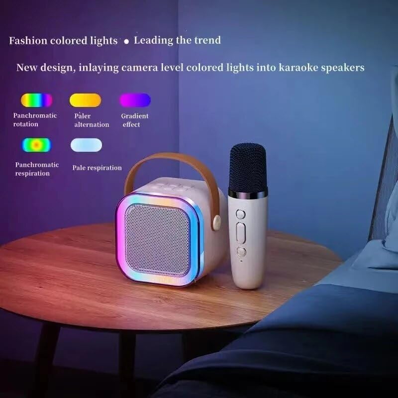 K12 Wireless Karaoke mic with Speaker Bluetooth: Bluetooth-Enabled Wireless Karaoke Mic Speaker with Multiple Compatibility Modes, RGB Lighting, and Party POP Bluetooth - Image 3