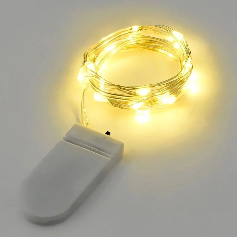 LED String Copper Wire Coin Lights Warm White - Image 3