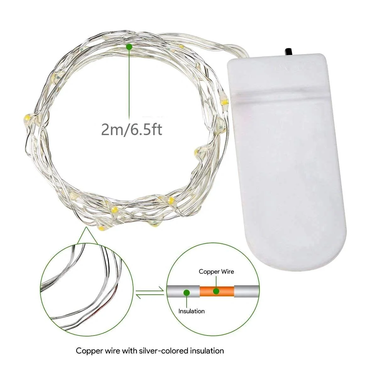 LED String Copper Wire Coin Lights Warm White - Image 4