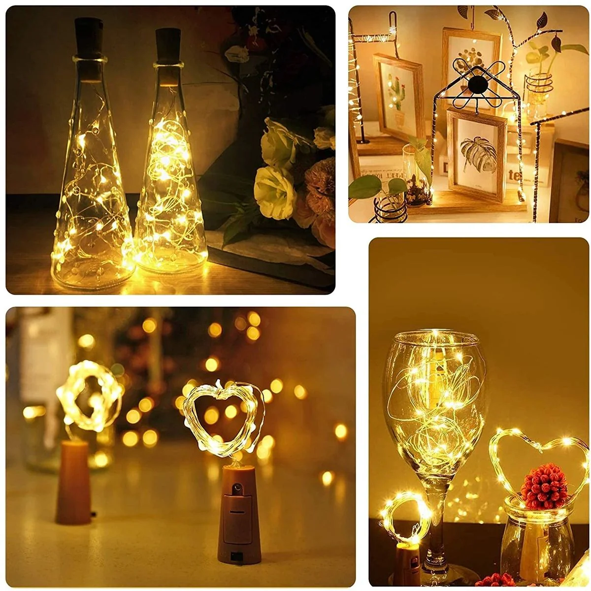 LED String Copper Wire Wine Bottle Cork Lights Warm White - Image 3