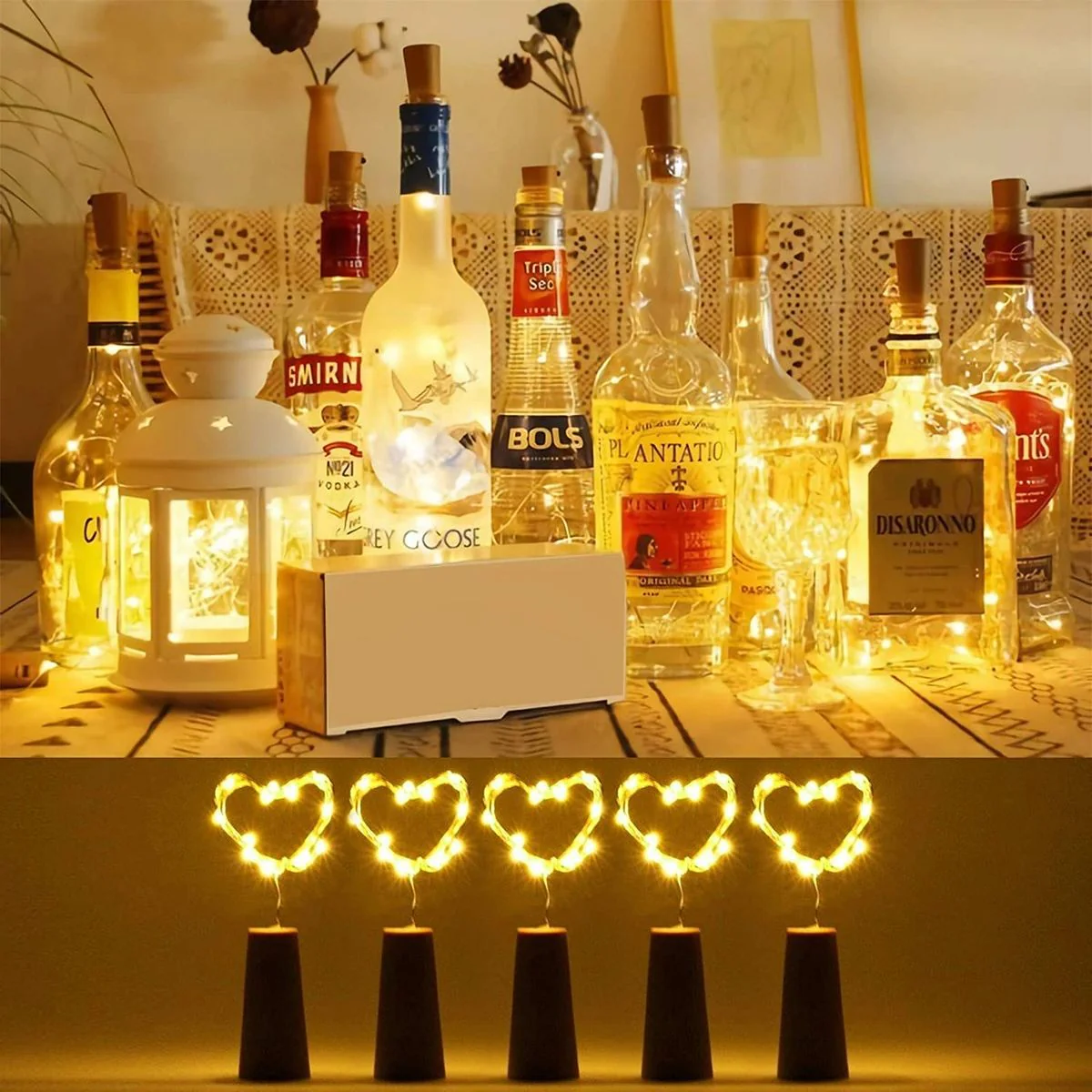 LED String Copper Wire Wine Bottle Cork Lights Warm White - Image 4