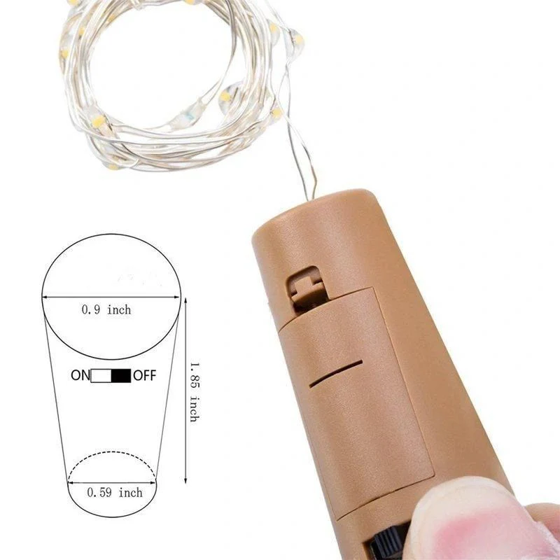 LED String Copper Wire Wine Bottle Cork Lights Warm White - Image 5