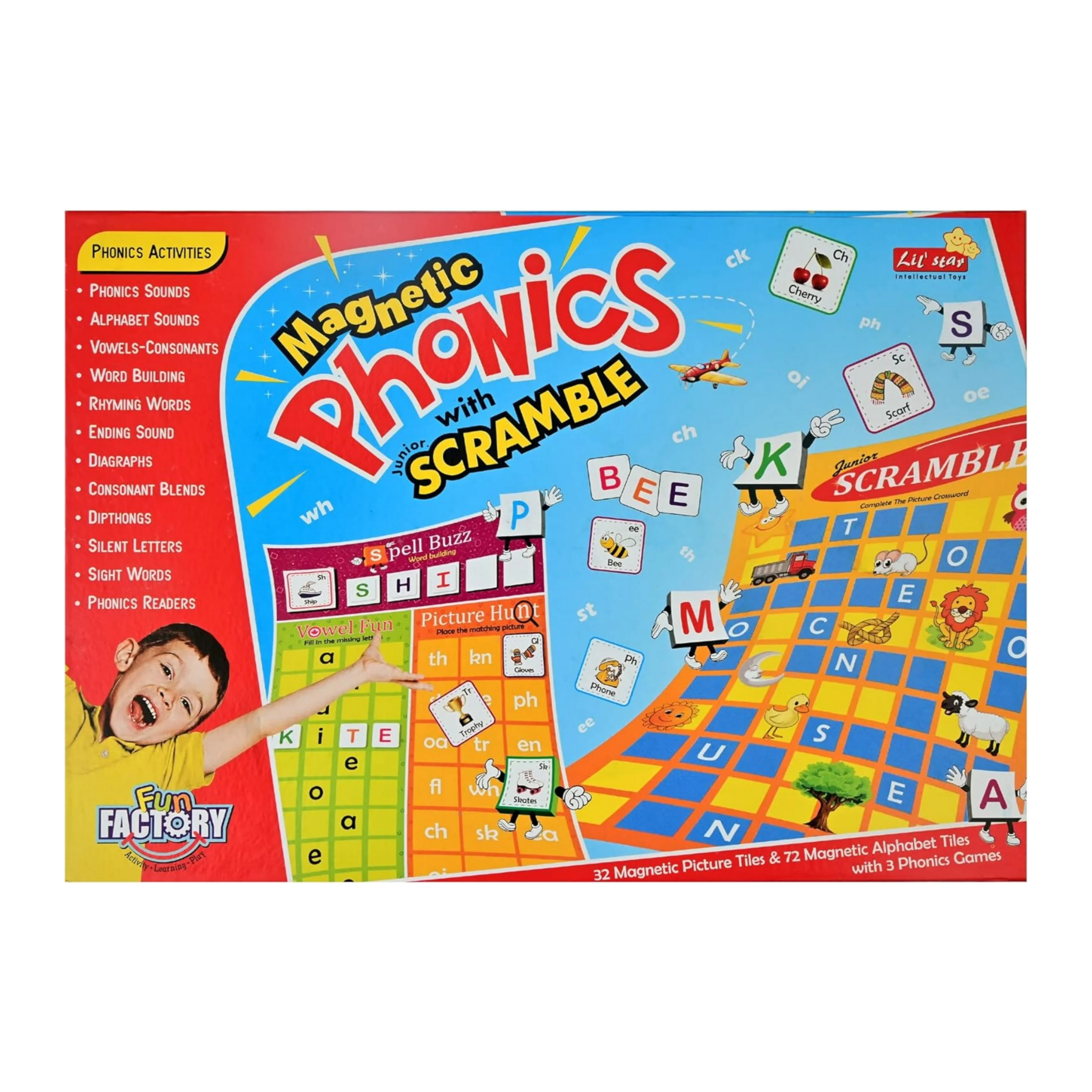 Lil' Star Magnetic Phonics & Scramble Game Multicolor - 104 Pieces - Image 3