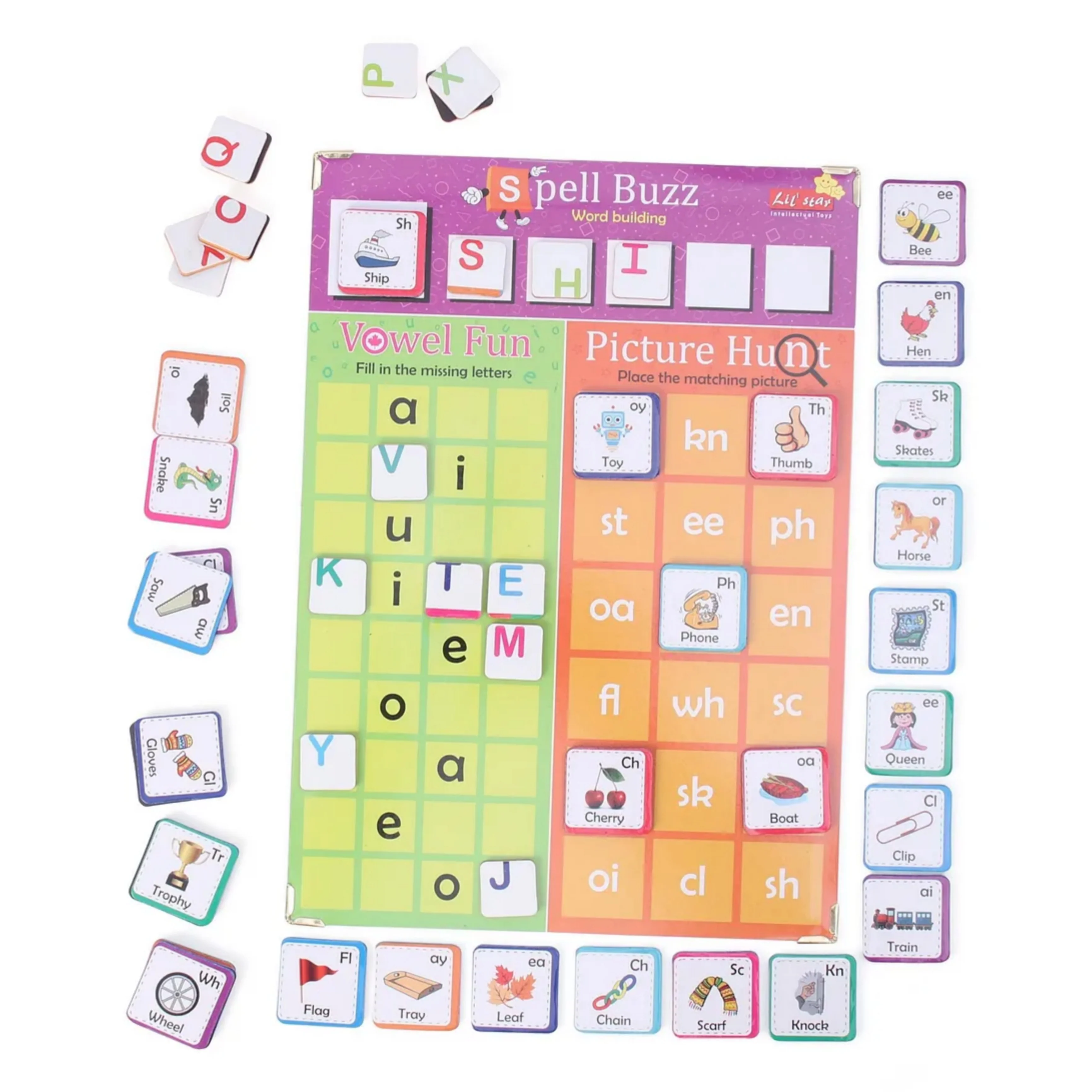 Lil' Star Magnetic Phonics & Scramble Game Multicolor - 104 Pieces - Image 9