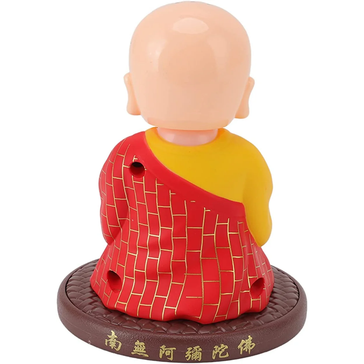 Little Monk Figurine, Solar Chinese Little Buddha Monk Statue, Bring Good Fortune Decoration Ornament, Funny Car Shaking Head Toy, Solar Power Nodding Head Dancing Toy - Image 5