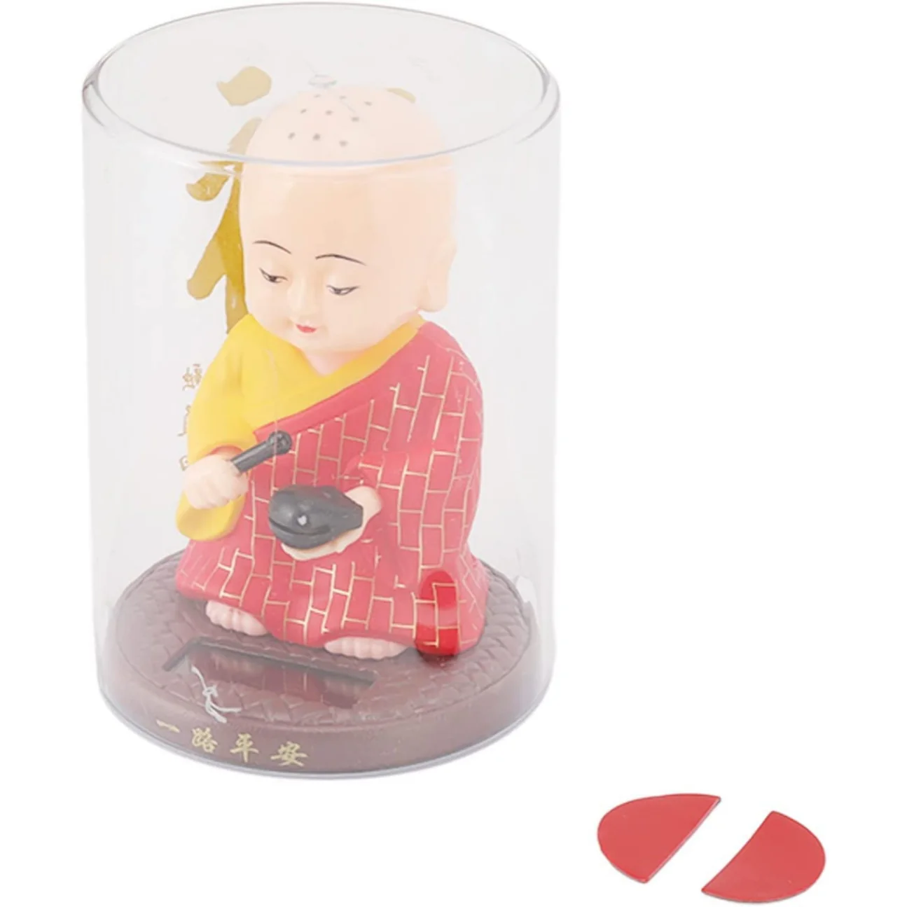 Little Monk Figurine, Solar Chinese Little Buddha Monk Statue, Bring Good Fortune Decoration Ornament, Funny Car Shaking Head Toy, Solar Power Nodding Head Dancing Toy - Image 6