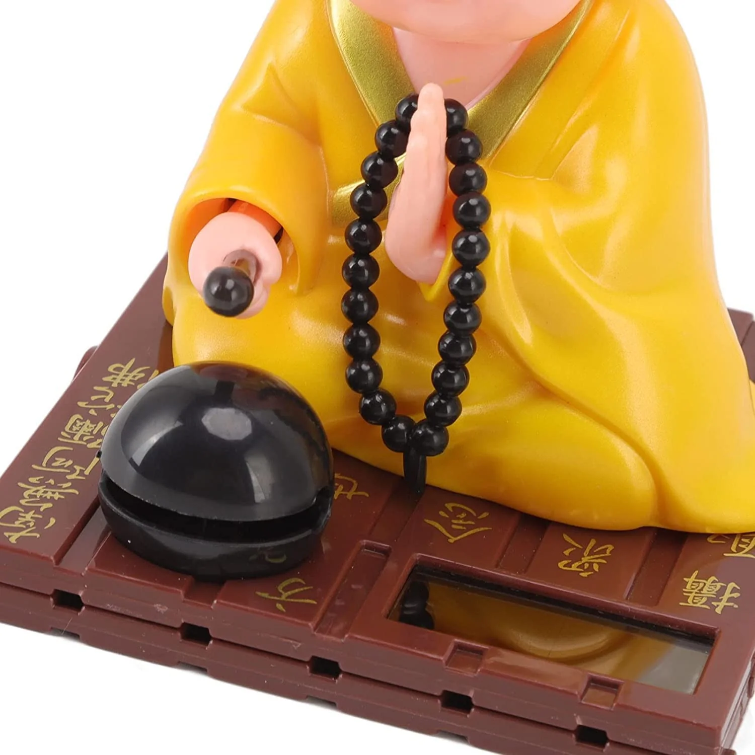 Little Monk Figurine, Solar Chinese Little Buddha Monk Statue, Bring Good Fortune Decoration Ornament, Funny Car Shaking Head Toy, Solar Power Nodding Head Dancing Toy - Image 6