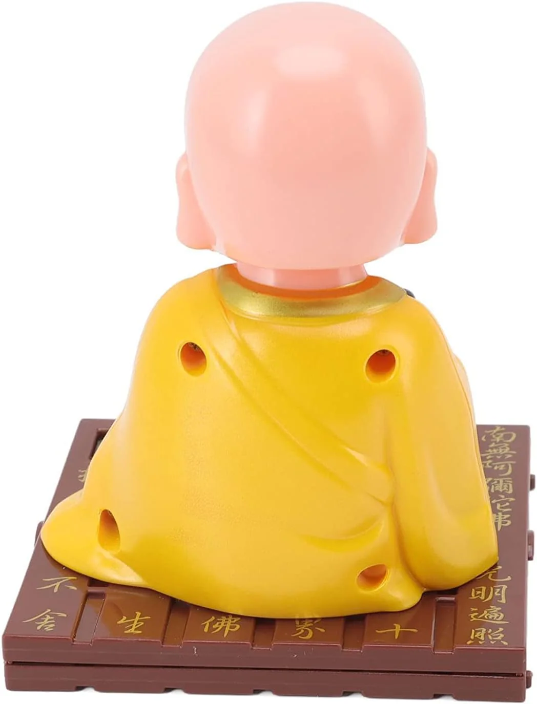 Little Monk Figurine, Solar Chinese Little Buddha Monk Statue, Bring Good Fortune Decoration Ornament, Funny Car Shaking Head Toy, Solar Power Nodding Head Dancing Toy - Image 7