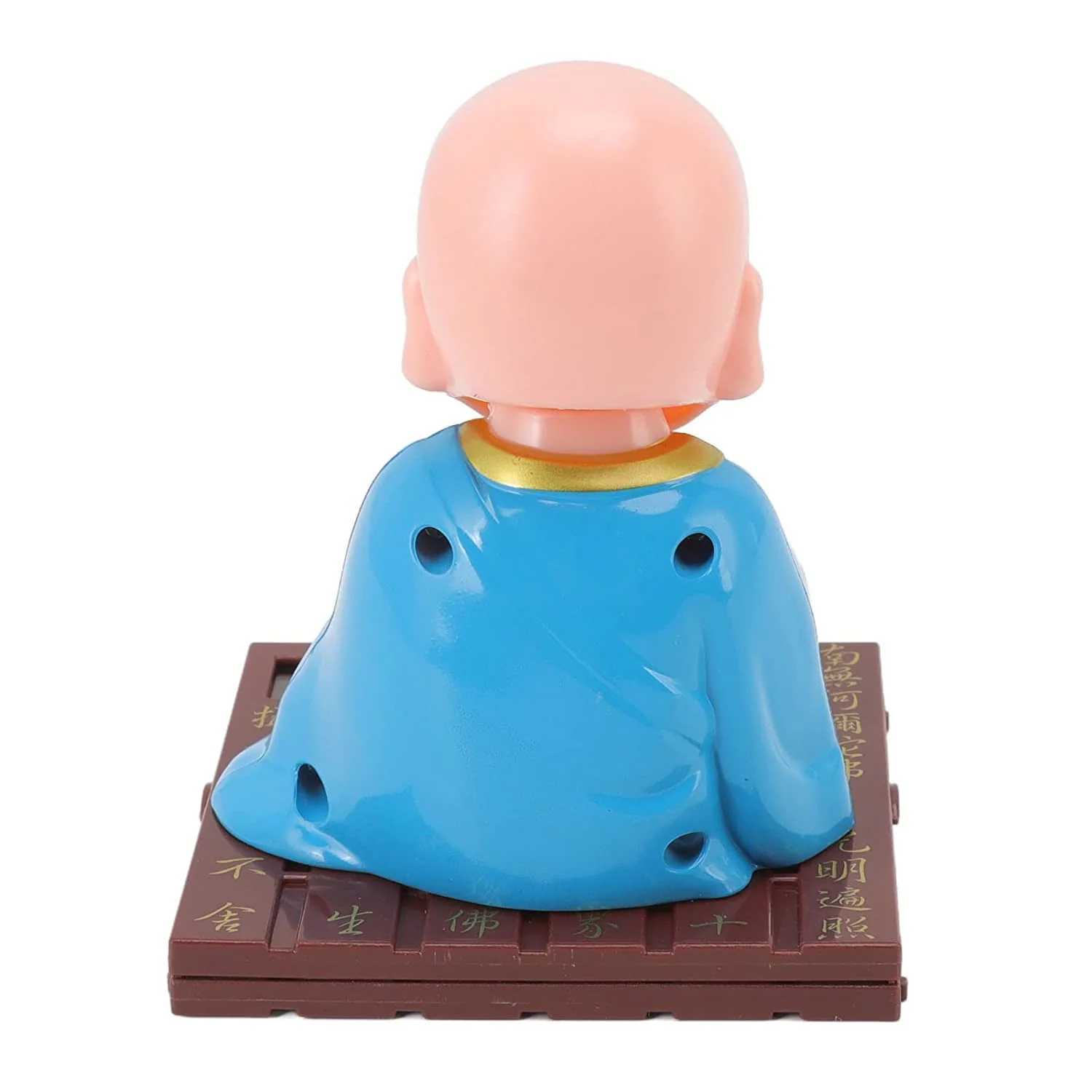 Little Monk Figurine, Solar Chinese Little Buddha Monk Statue, Bring Good Fortune Decoration Ornament, Funny Car Shaking Head Toy, Solar Power Nodding Head Dancing Toy - Image 7