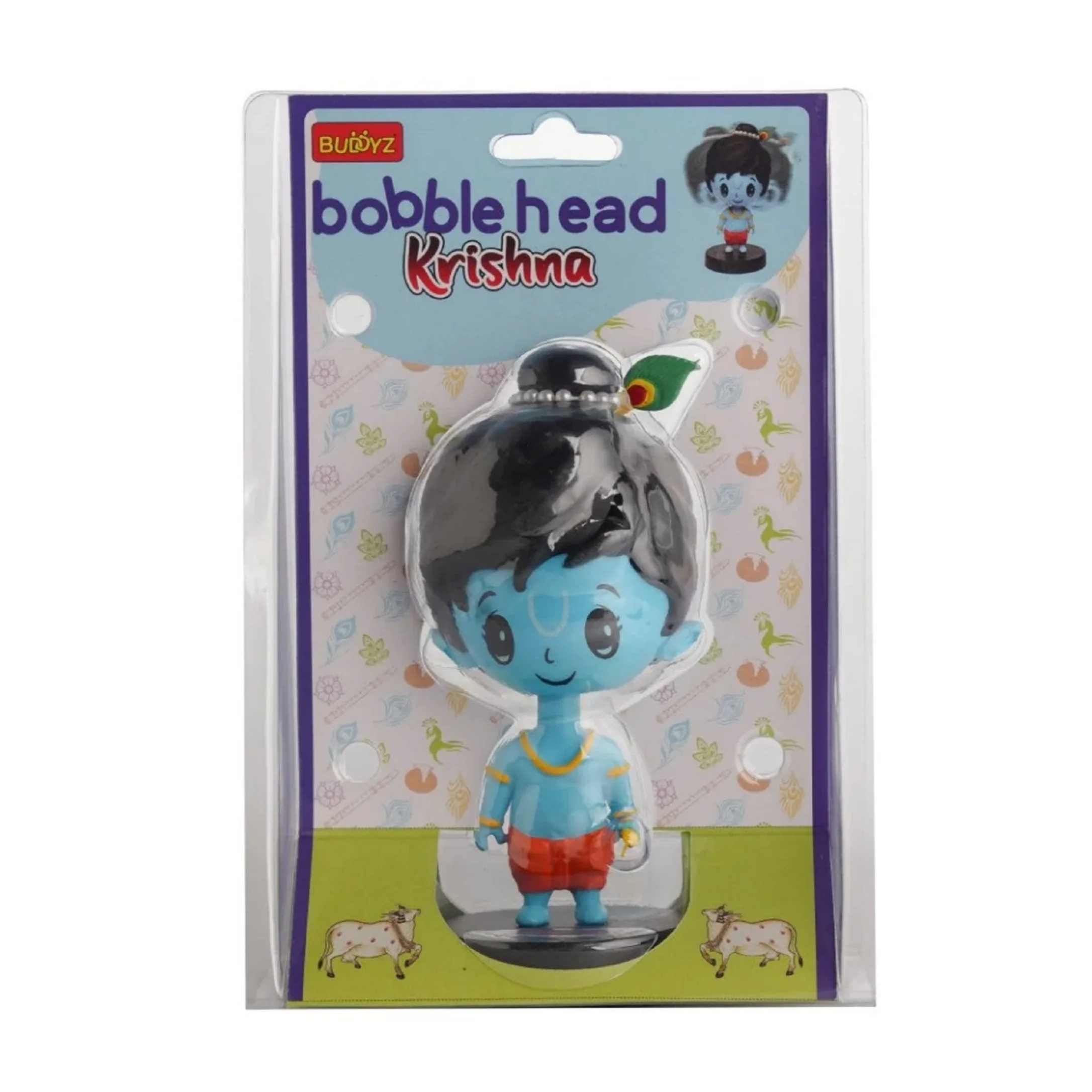 Lord Shree Krishna Idol Bobblehead for Car Dashboard, Office Table,Home Decor| Little Mor Pankh & Bansuri Figurin|God Statue for Gifting Kids,Family & Friends - Image 6