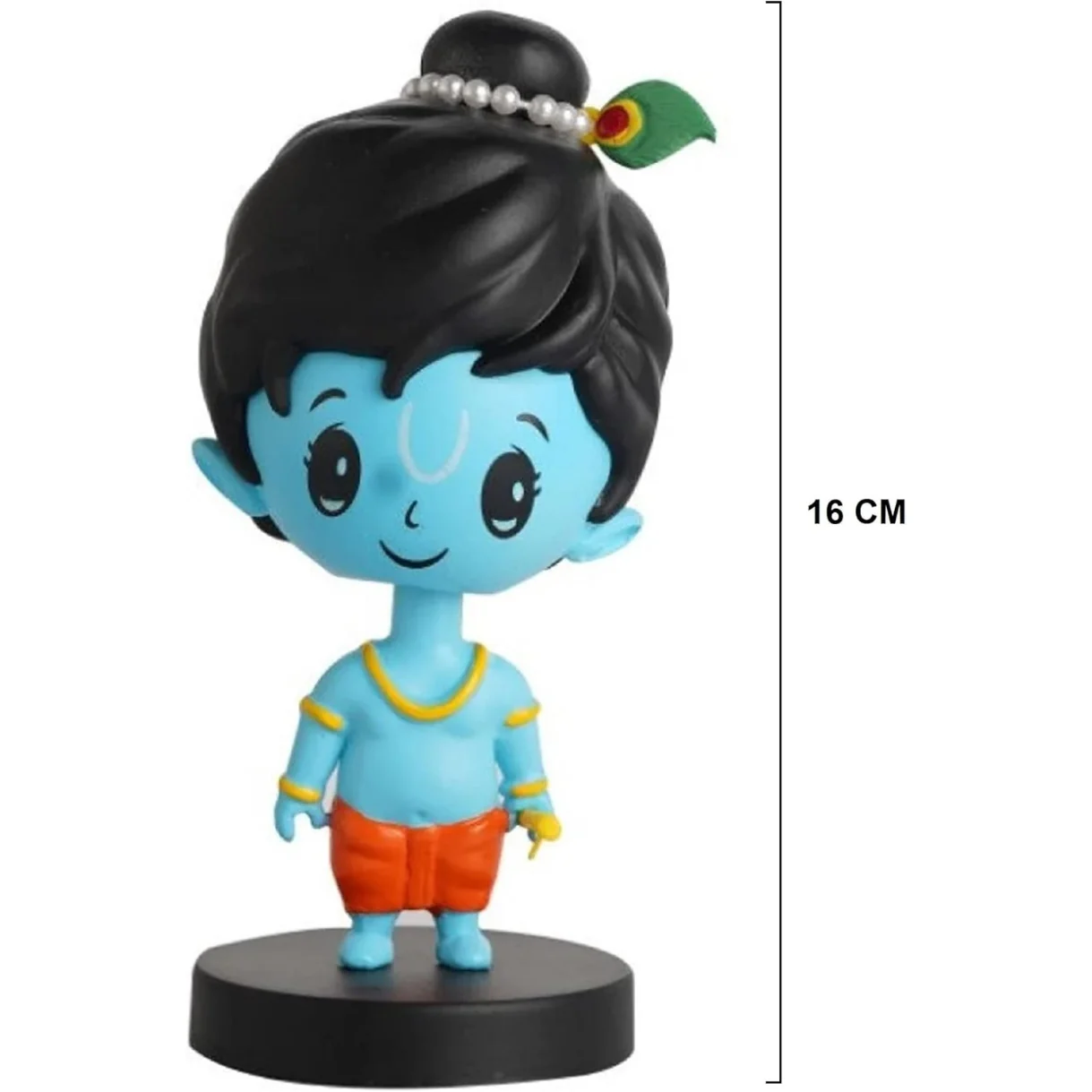 Lord Shree Krishna Idol Bobblehead for Car Dashboard, Office Table,Home Decor| Little Mor Pankh & Bansuri Figurin|God Statue for Gifting Kids,Family & Friends - Image 7