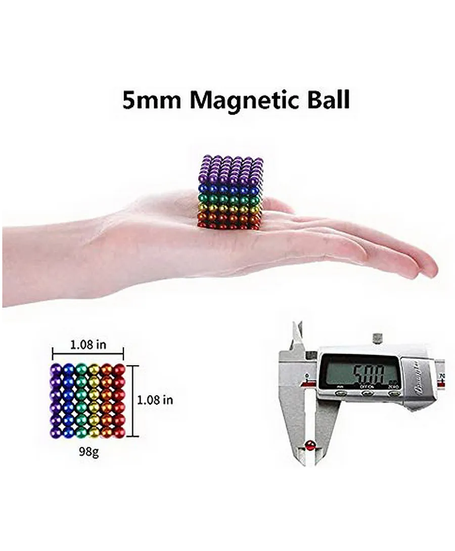 Magnet Trending Balls 216 Pieces 6X6 Cube of 6 Colors 5mm Balls- Explore The Creative World, Stress Relief for Jewellery Making, Beading, and Art Crafts with Steel Protection - Image 5