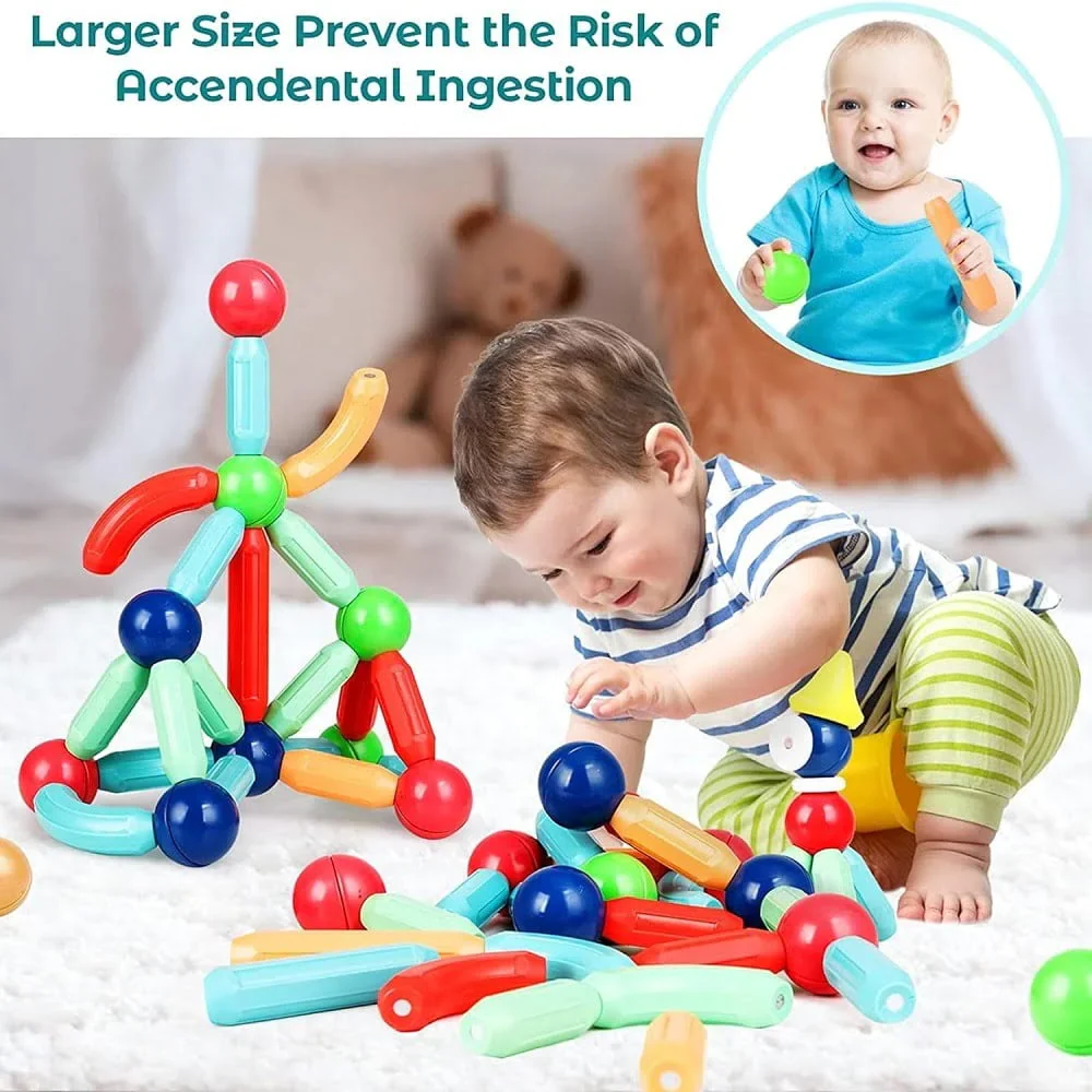 Magnetic Building Sticks and Balls Set - 42 Pc's - Image 2
