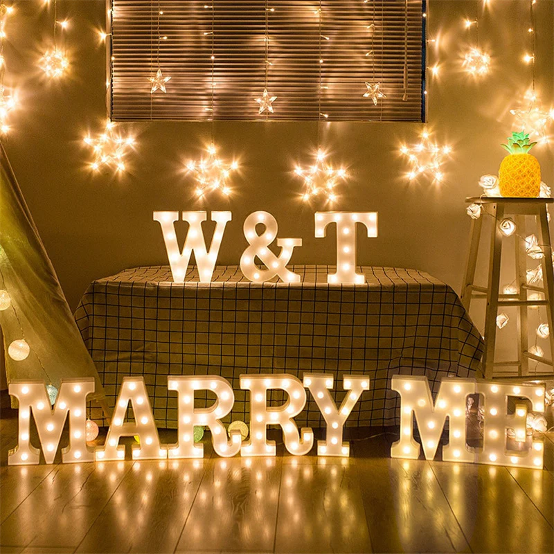 Marquee Alphabet Shaped Led Light - Asthetic Decorations Letter Light for Romantic Gift, Diwali Decoration Item, Night Light Lamp and Wall Lamp - Image 41